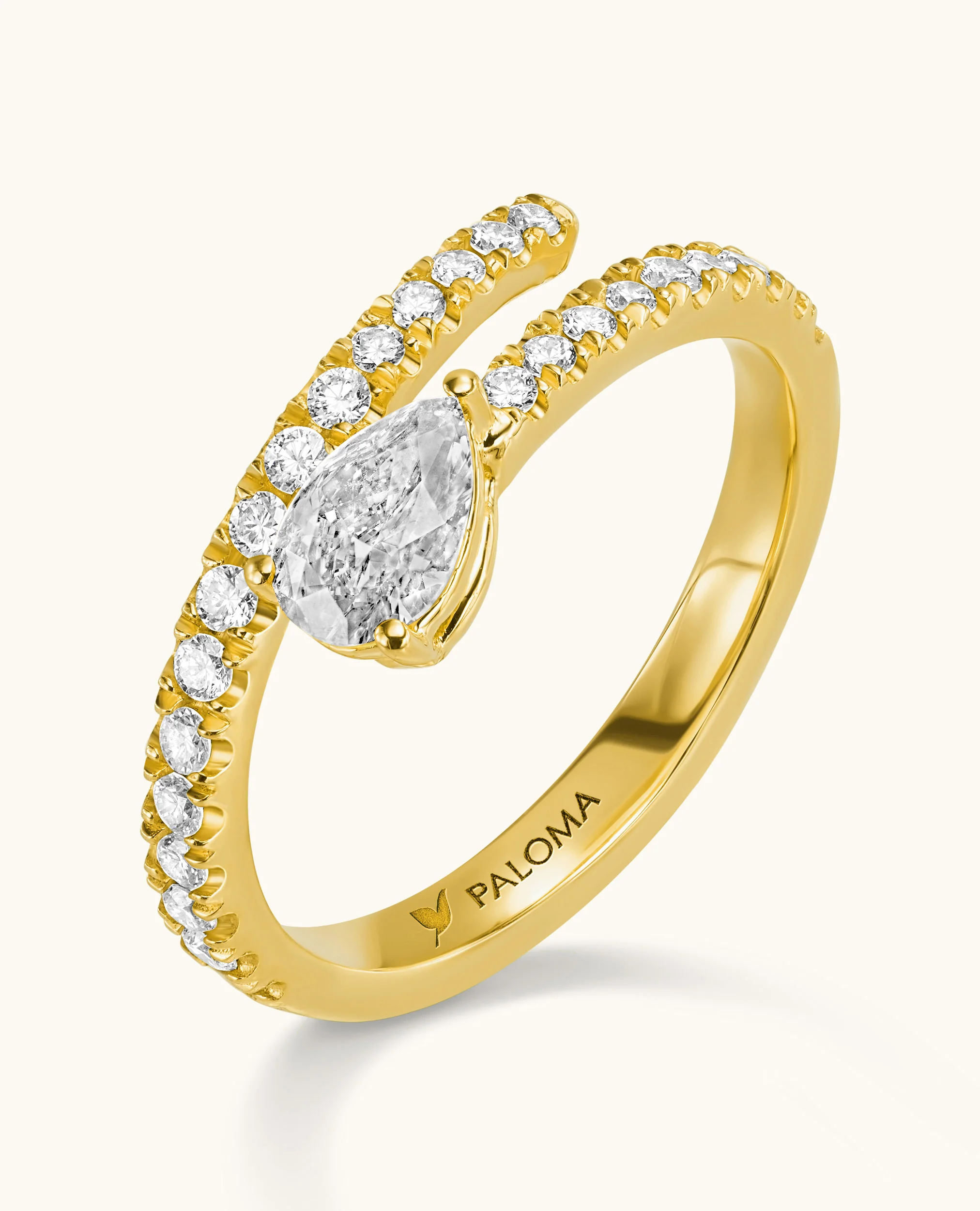 White Diamond Wrap Ring - Image 2