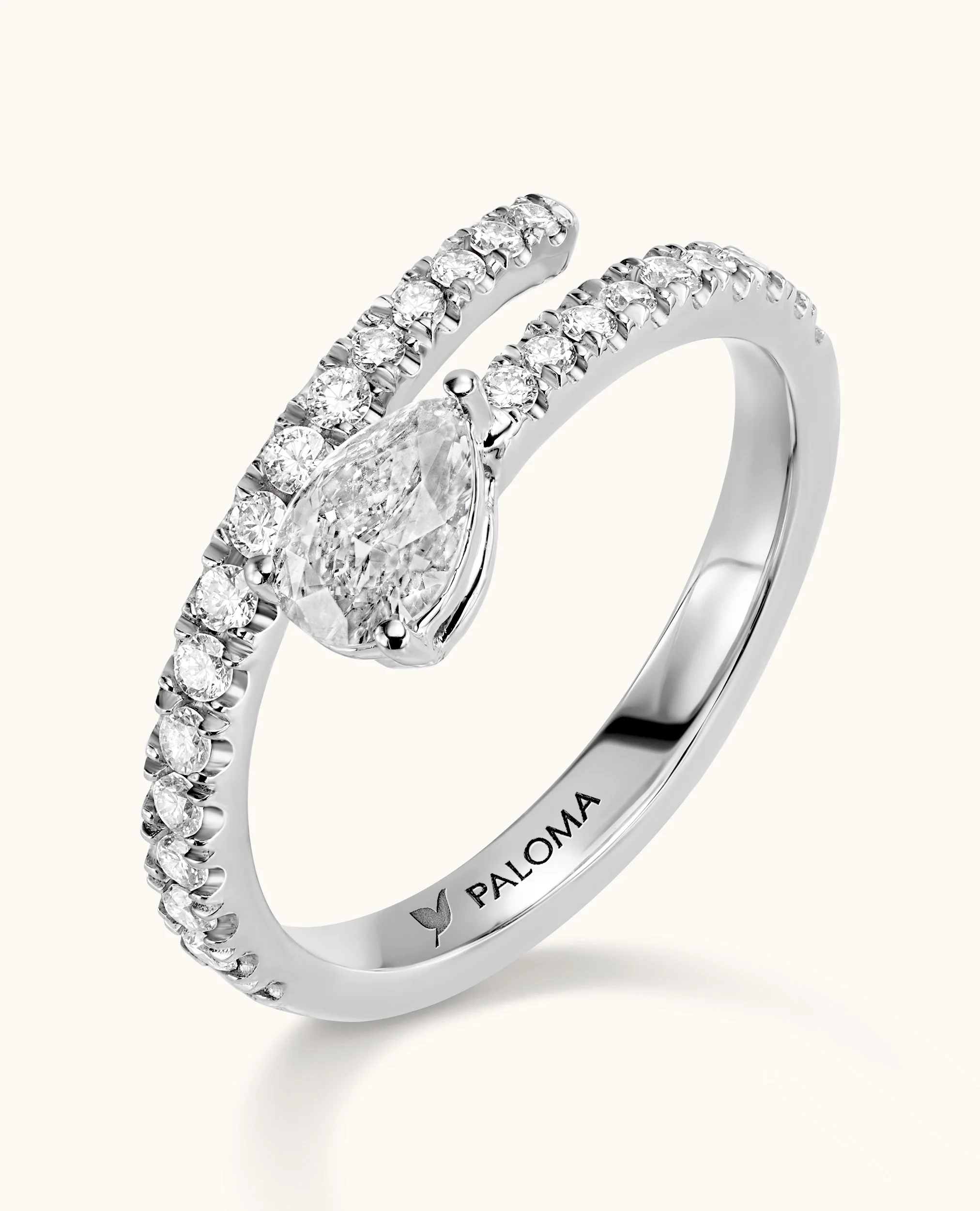 White Diamond Wrap Ring - Image 4