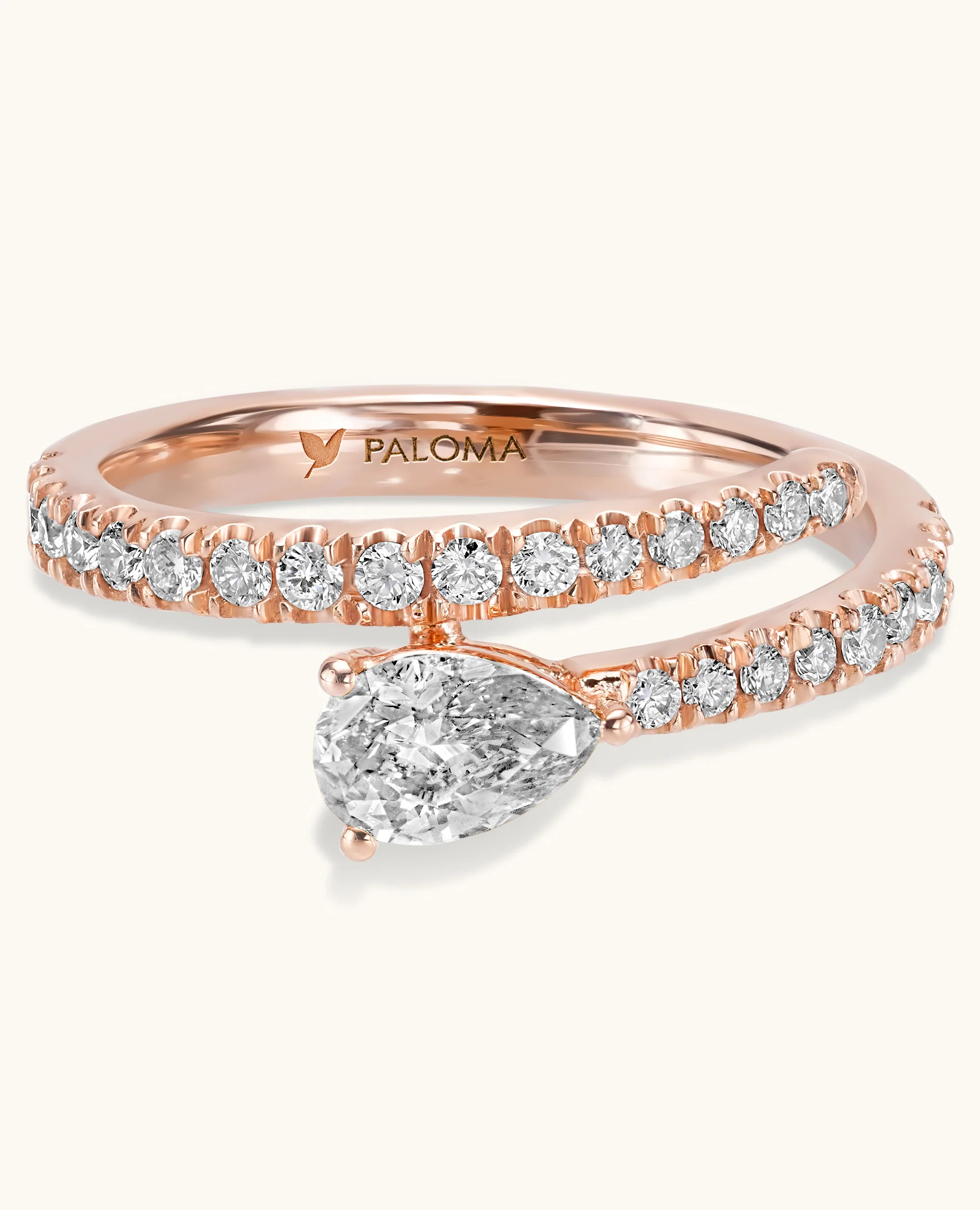 White Diamond Wrap Ring - Image 6