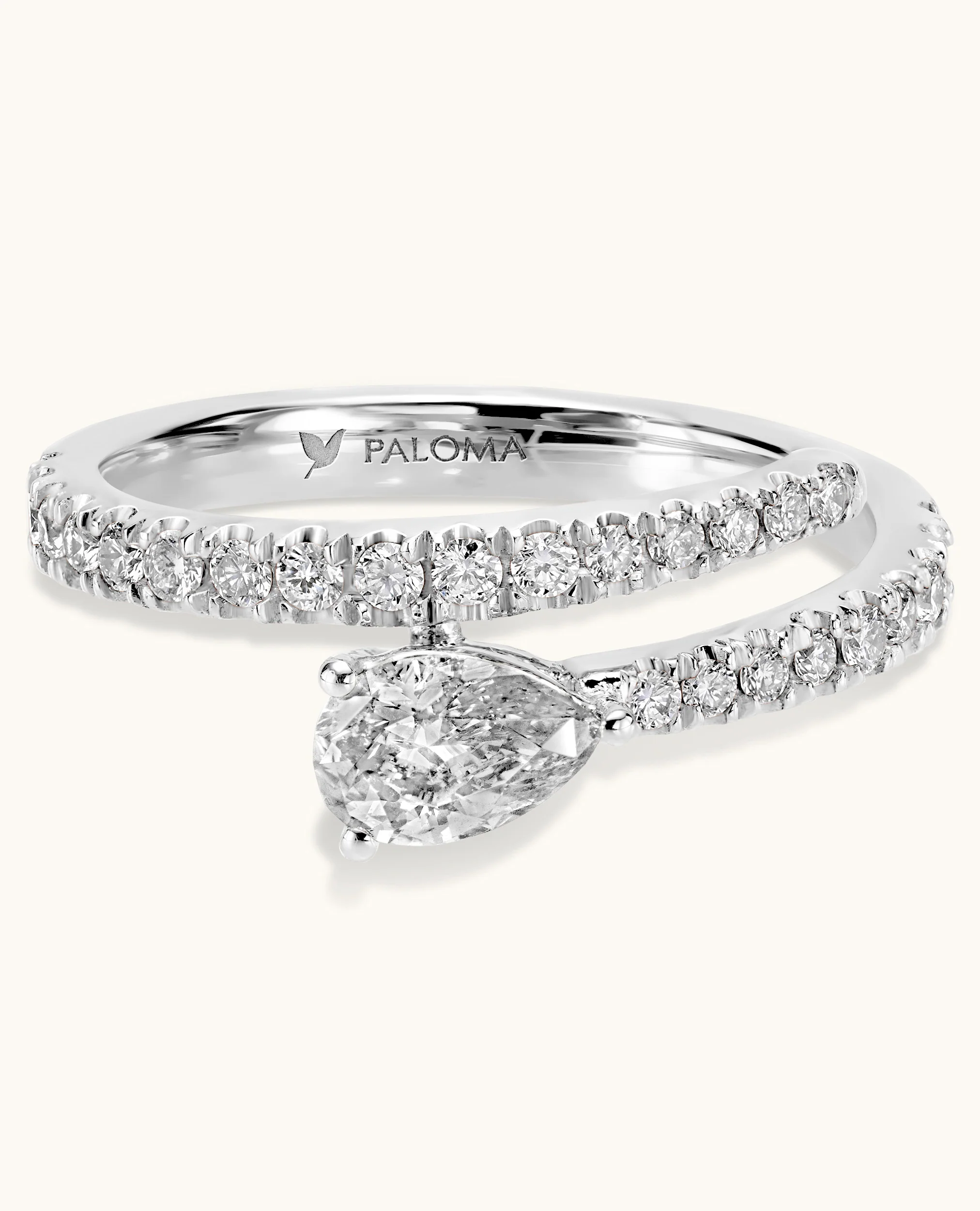 White Diamond Wrap Ring - Image 7