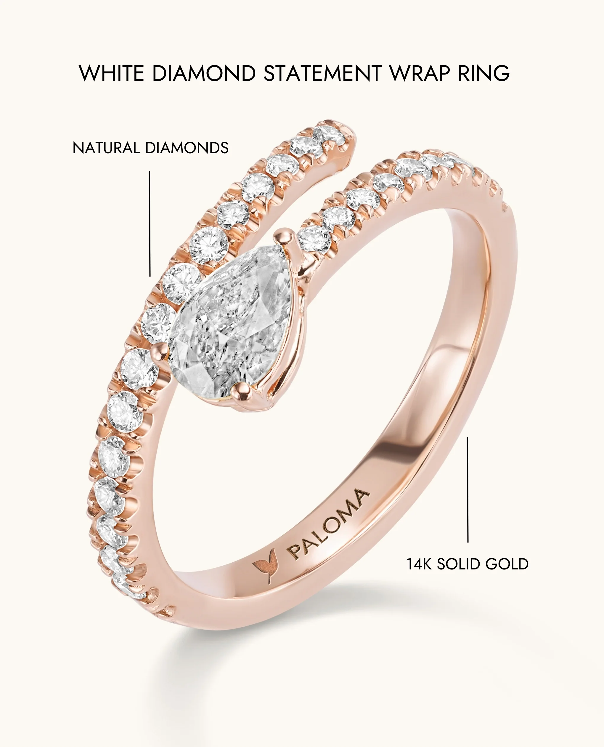 White Diamond Wrap Ring - Image 9