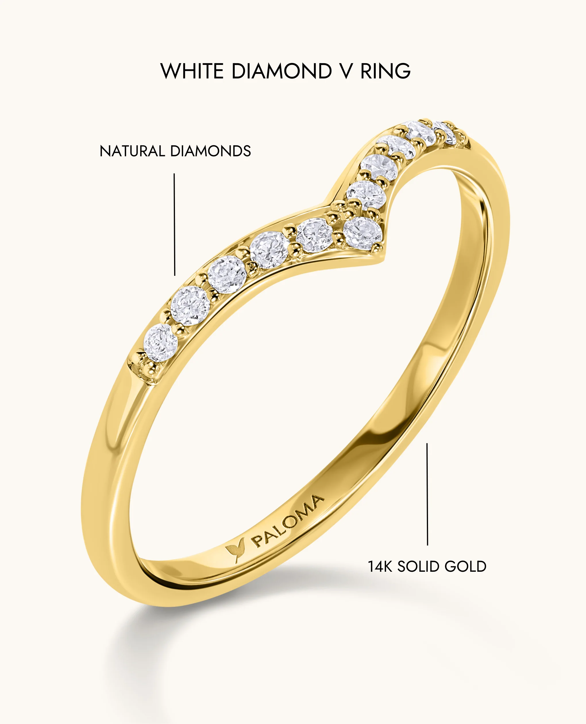 White Diamond V Ring - Image 11
