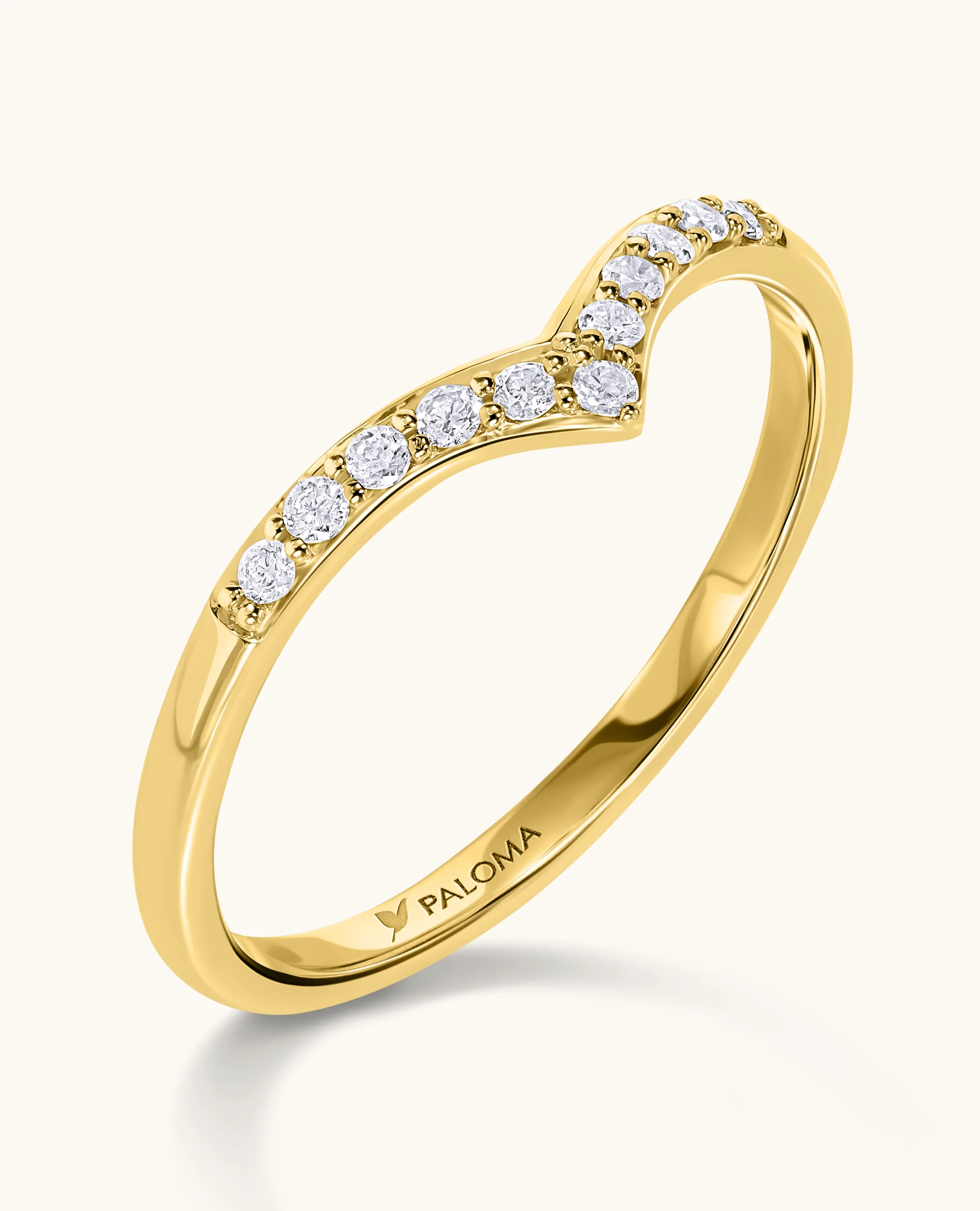 White Diamond V Ring - Image 2