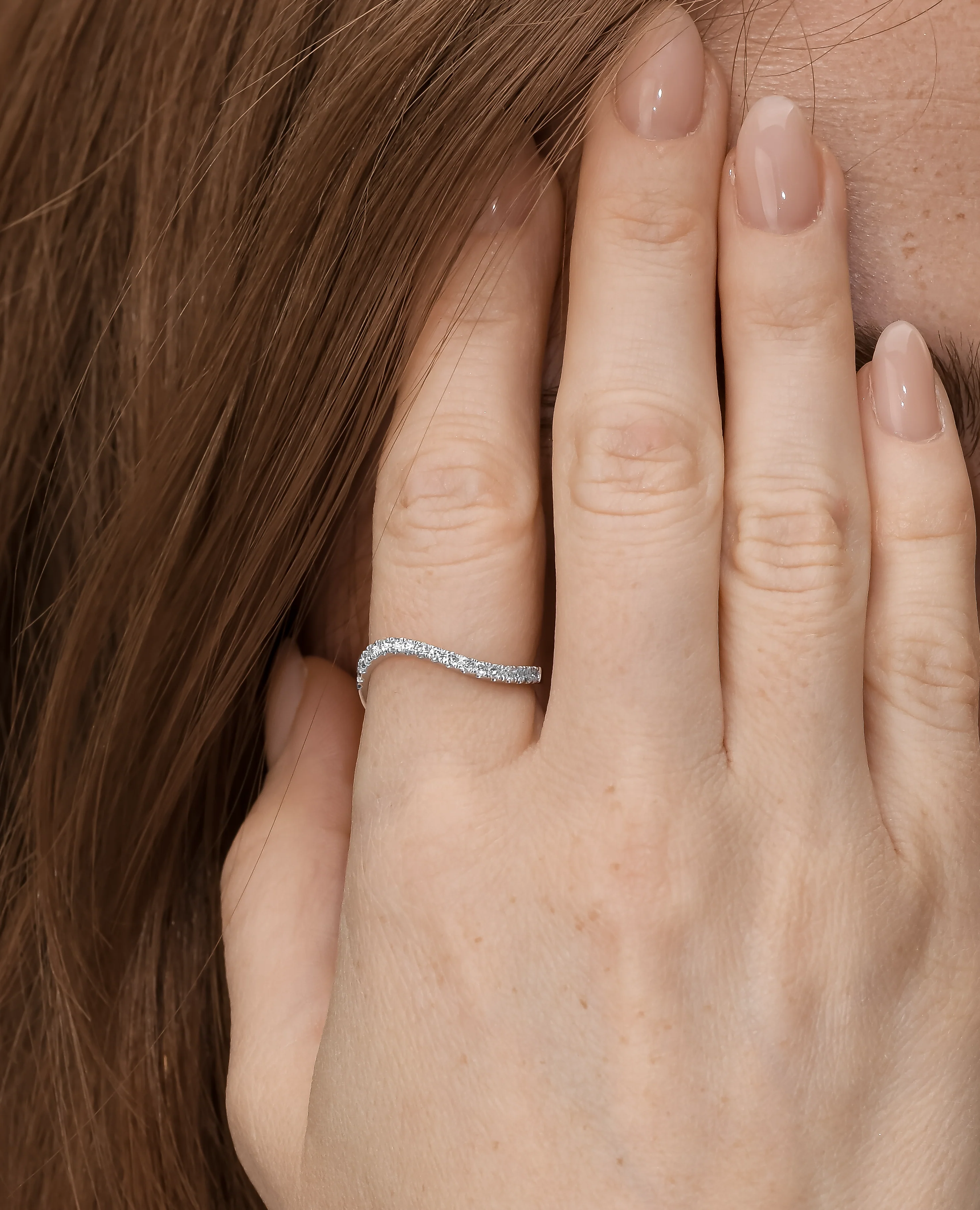 White Diamond Crescent Ring - Image 4