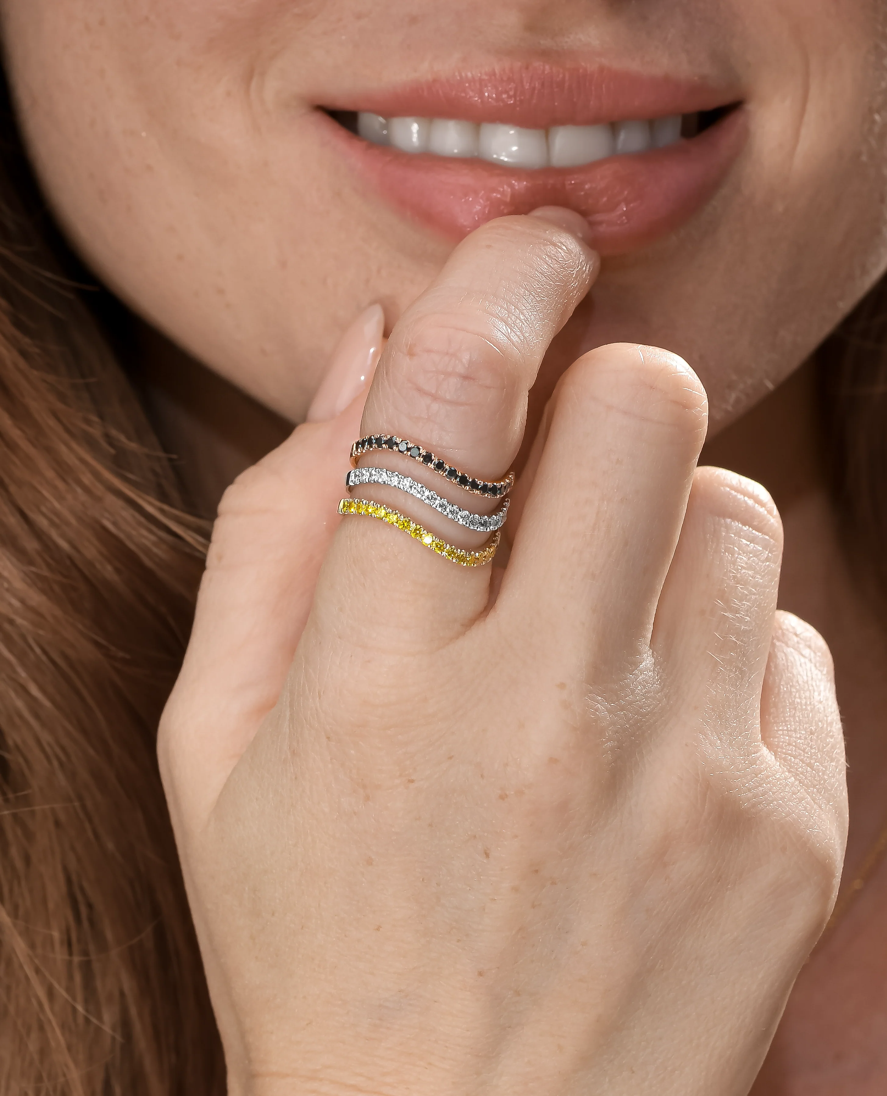 White Diamond Crescent Ring - Image 5