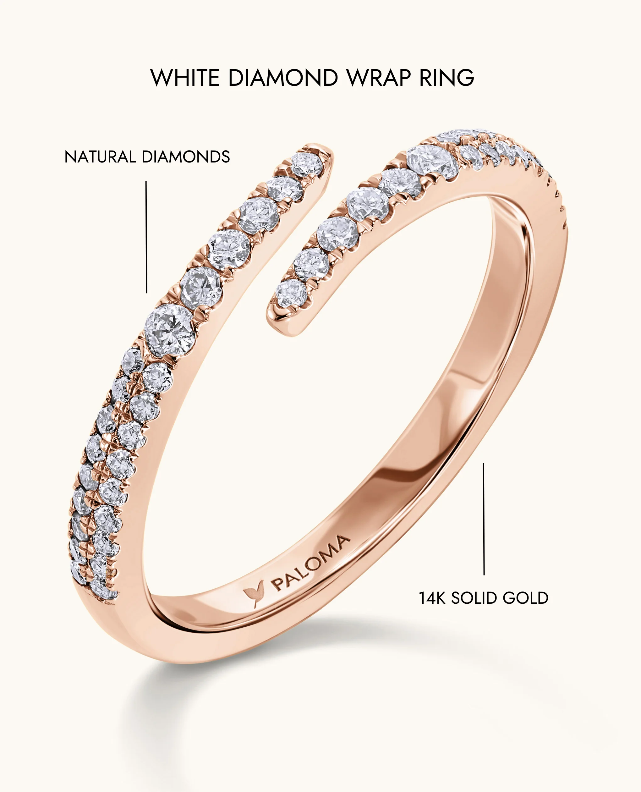 White Diamond Wrap Ring - Image 10