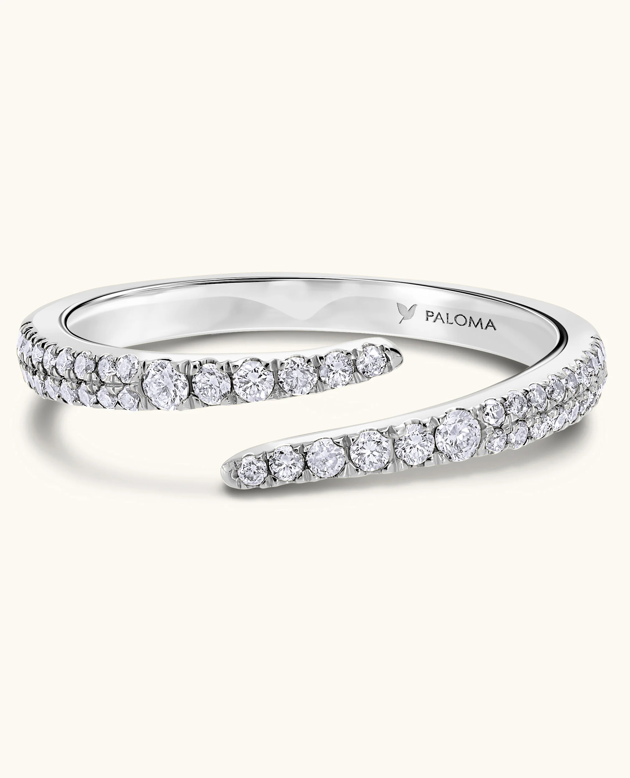 White Diamond Wrap Ring - Image 4