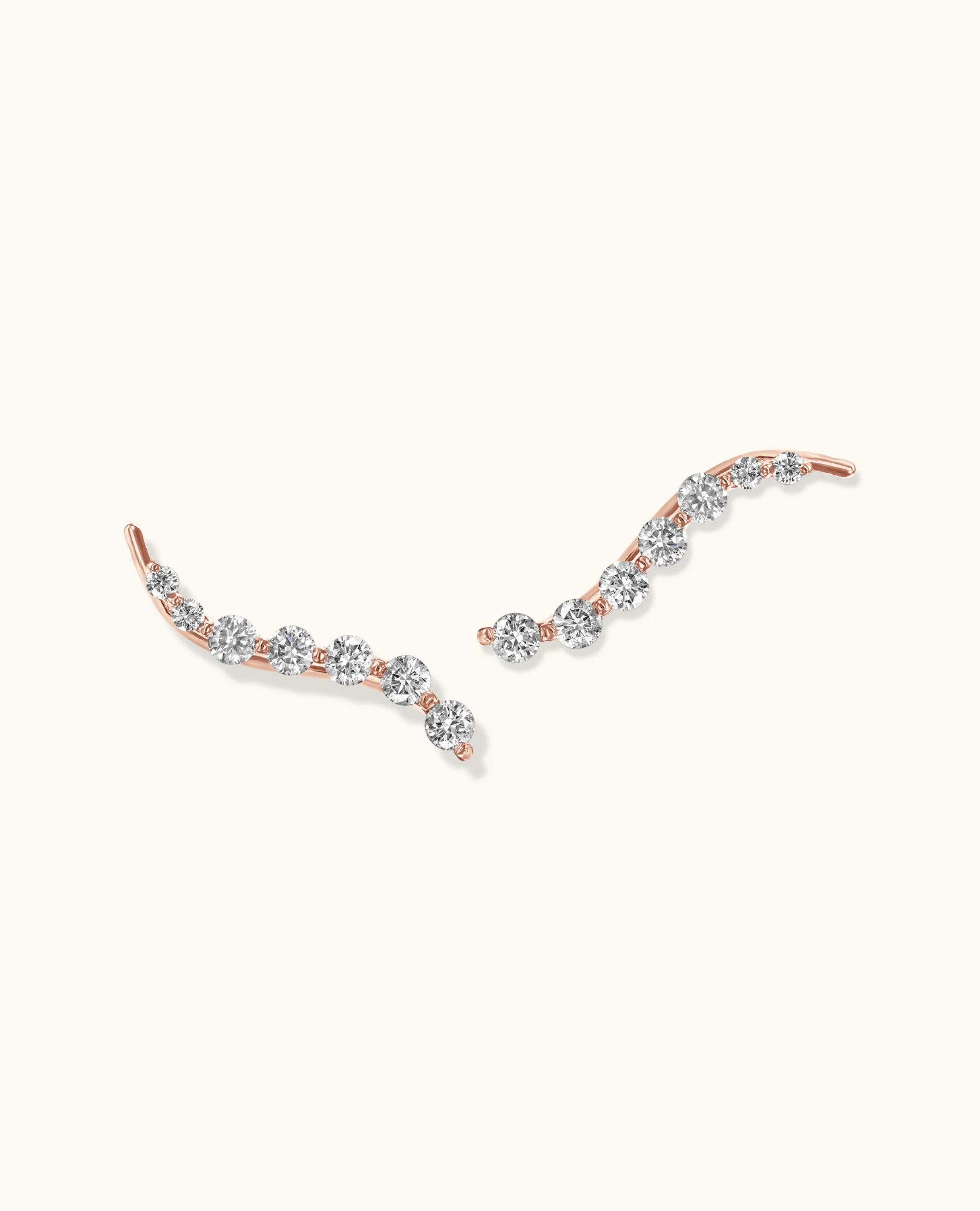 Graduated White Diamond Climber Earrings - Image 8