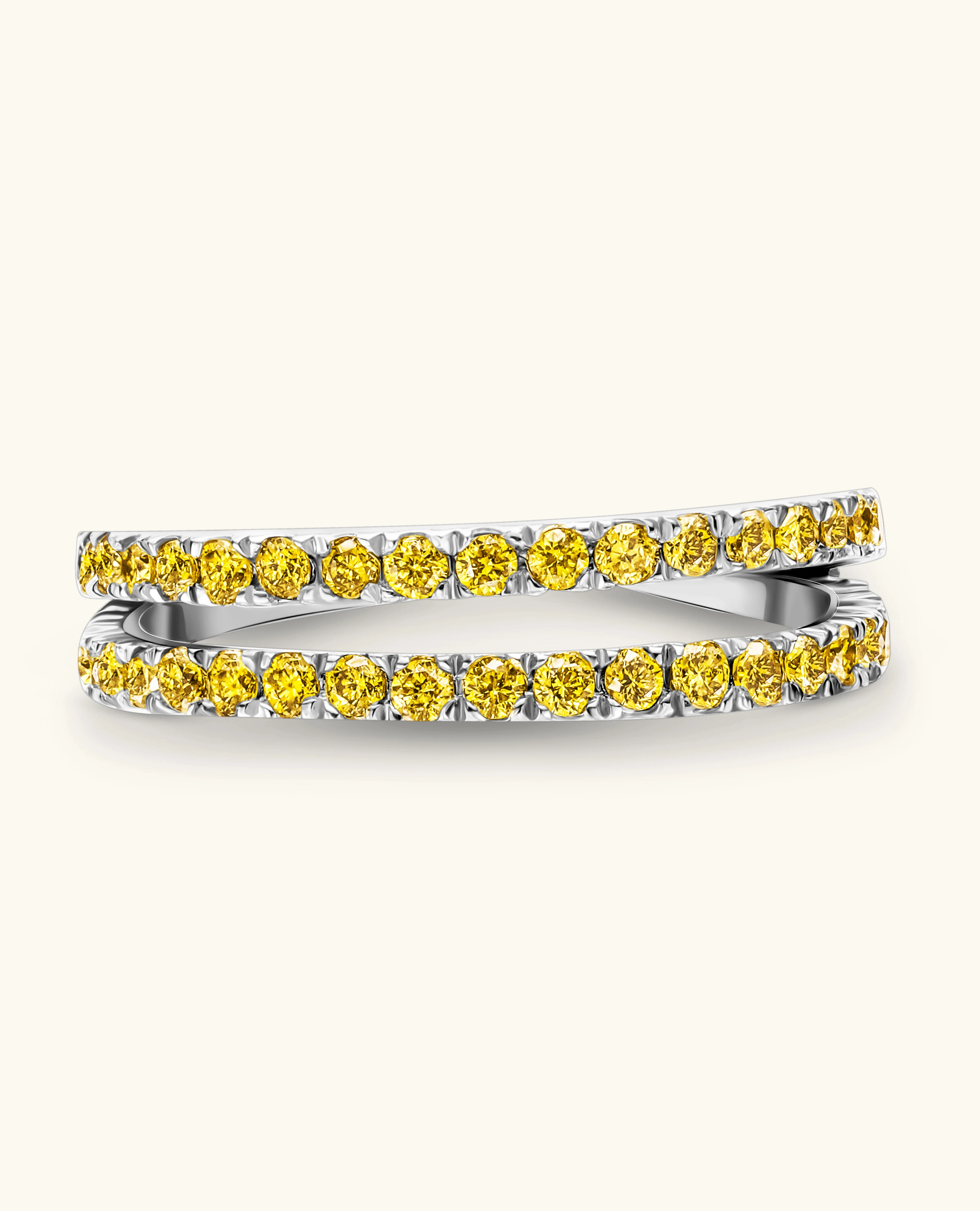 Yellow Diamond Double Row Ear Cuff - Image 5