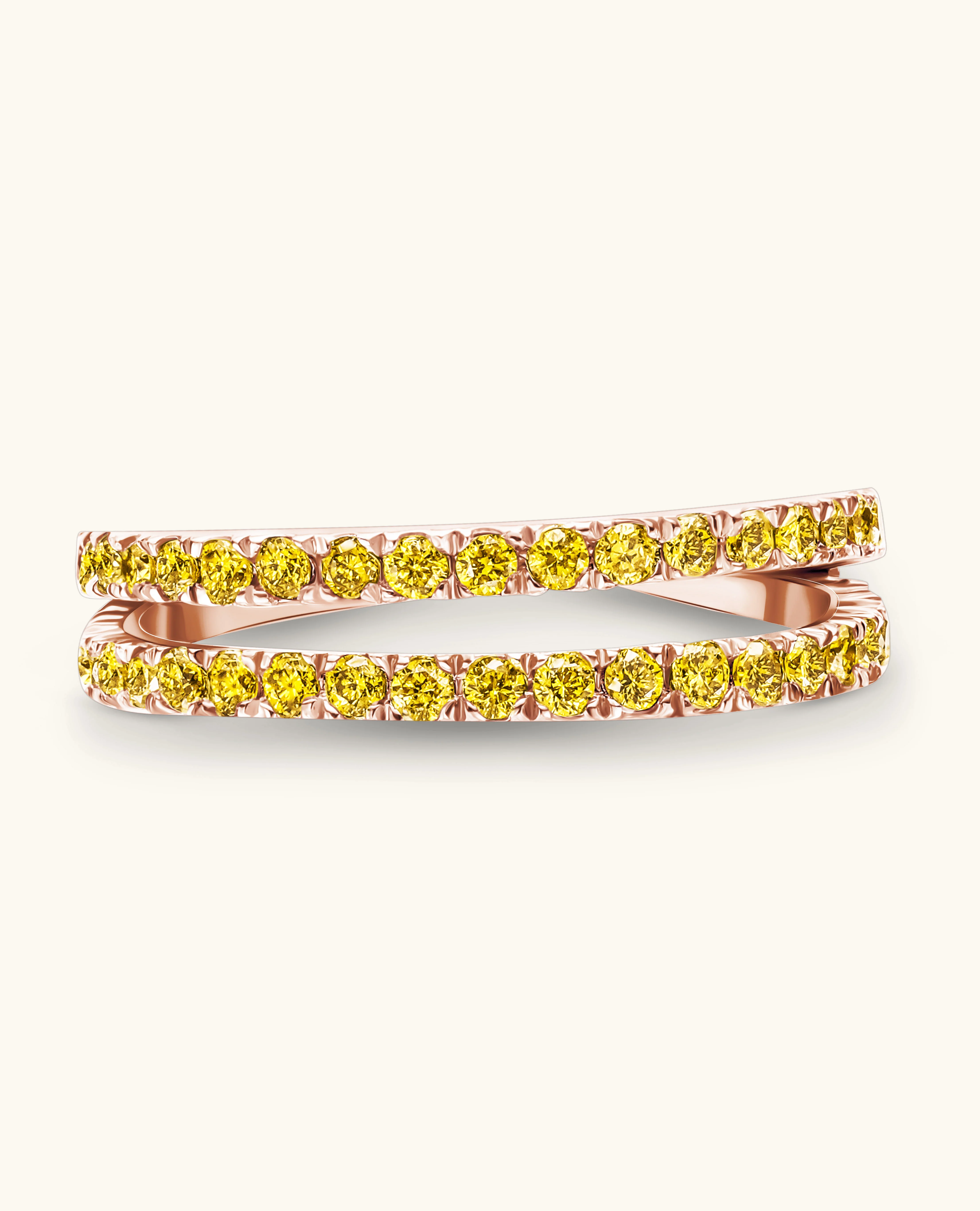 Yellow Diamond Double Row Ear Cuff - Image 6