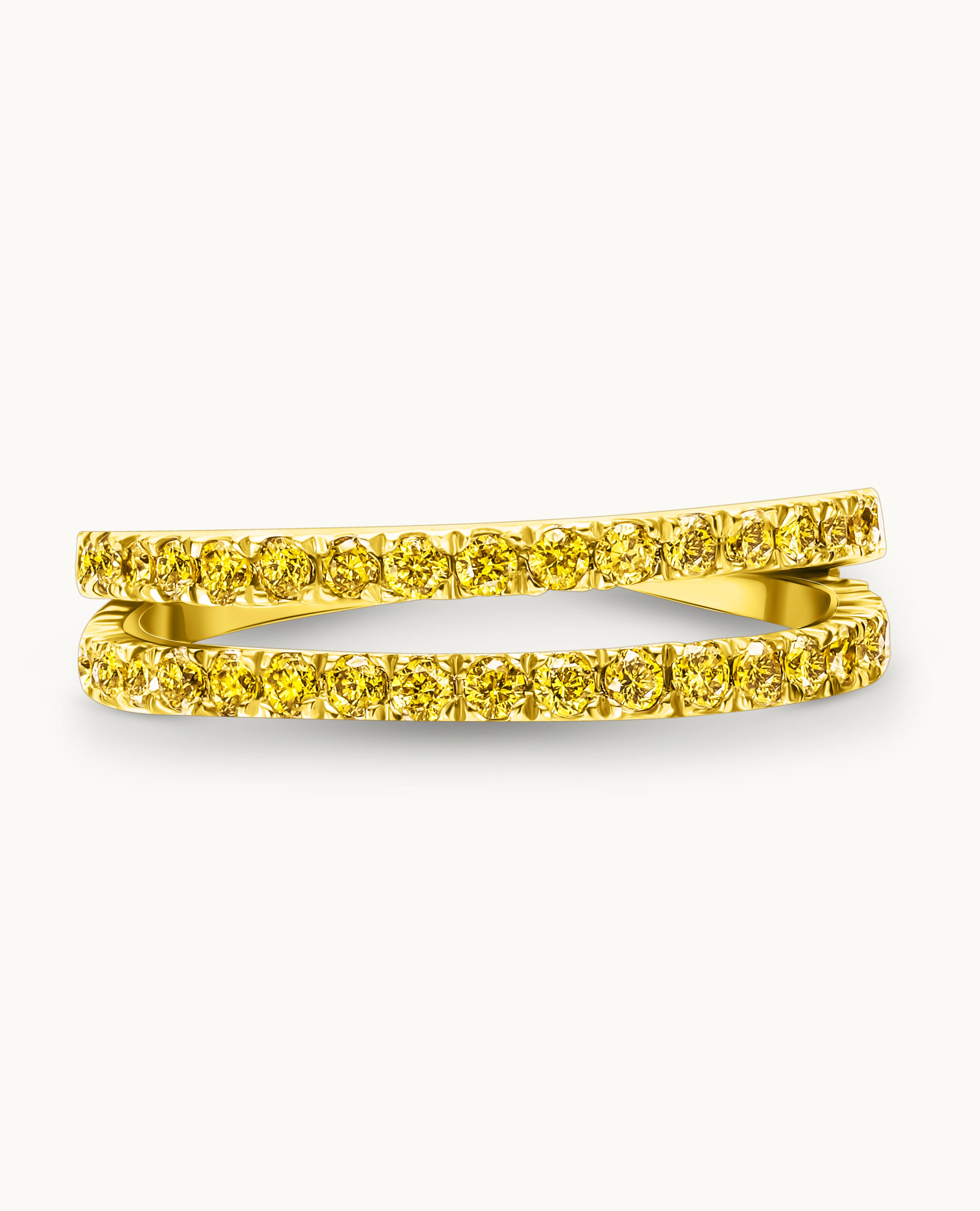 Yellow Diamond Double Row Ear Cuff - Image 7