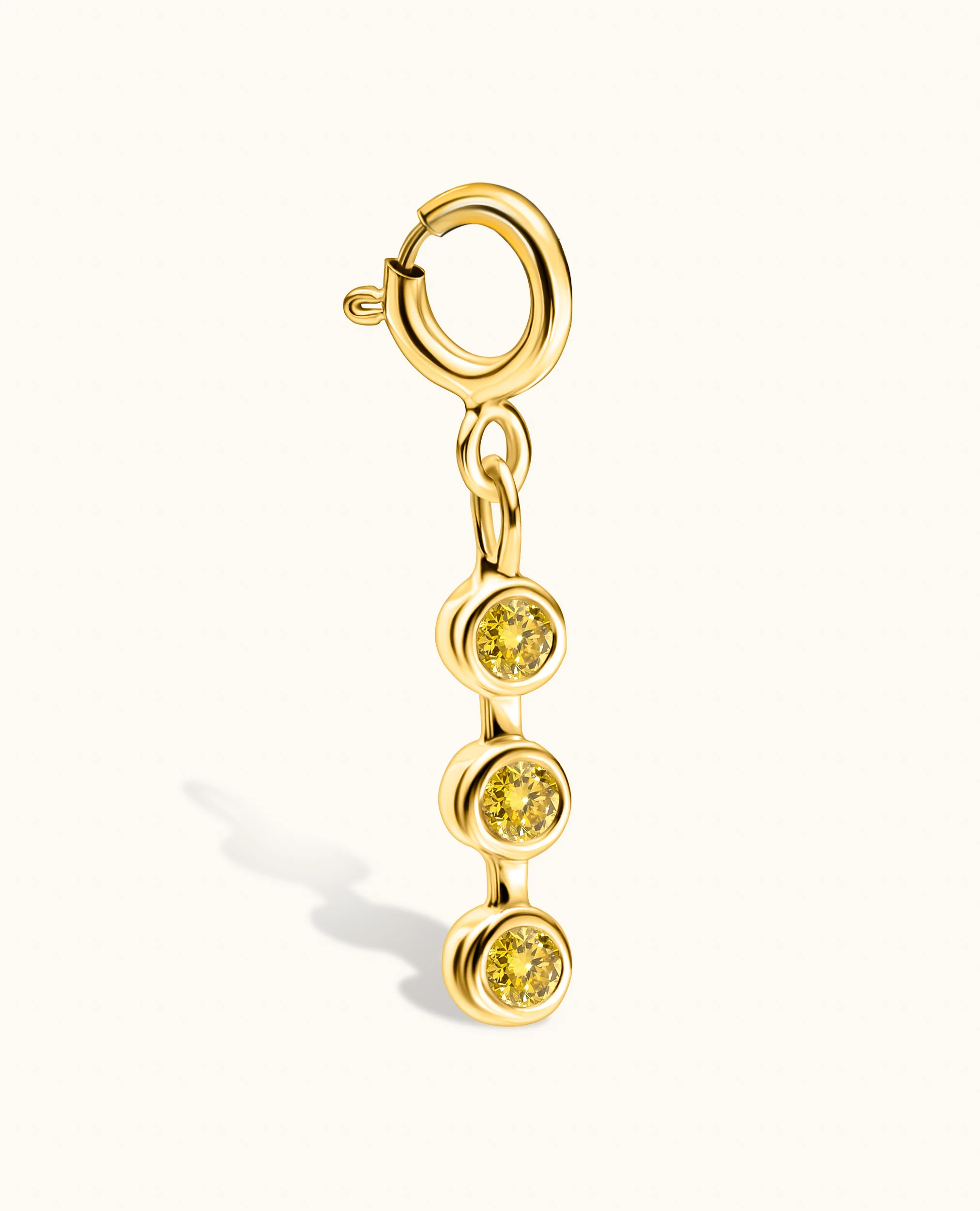 Yellow Diamond Drop Bezel Trio Charm - Image 3