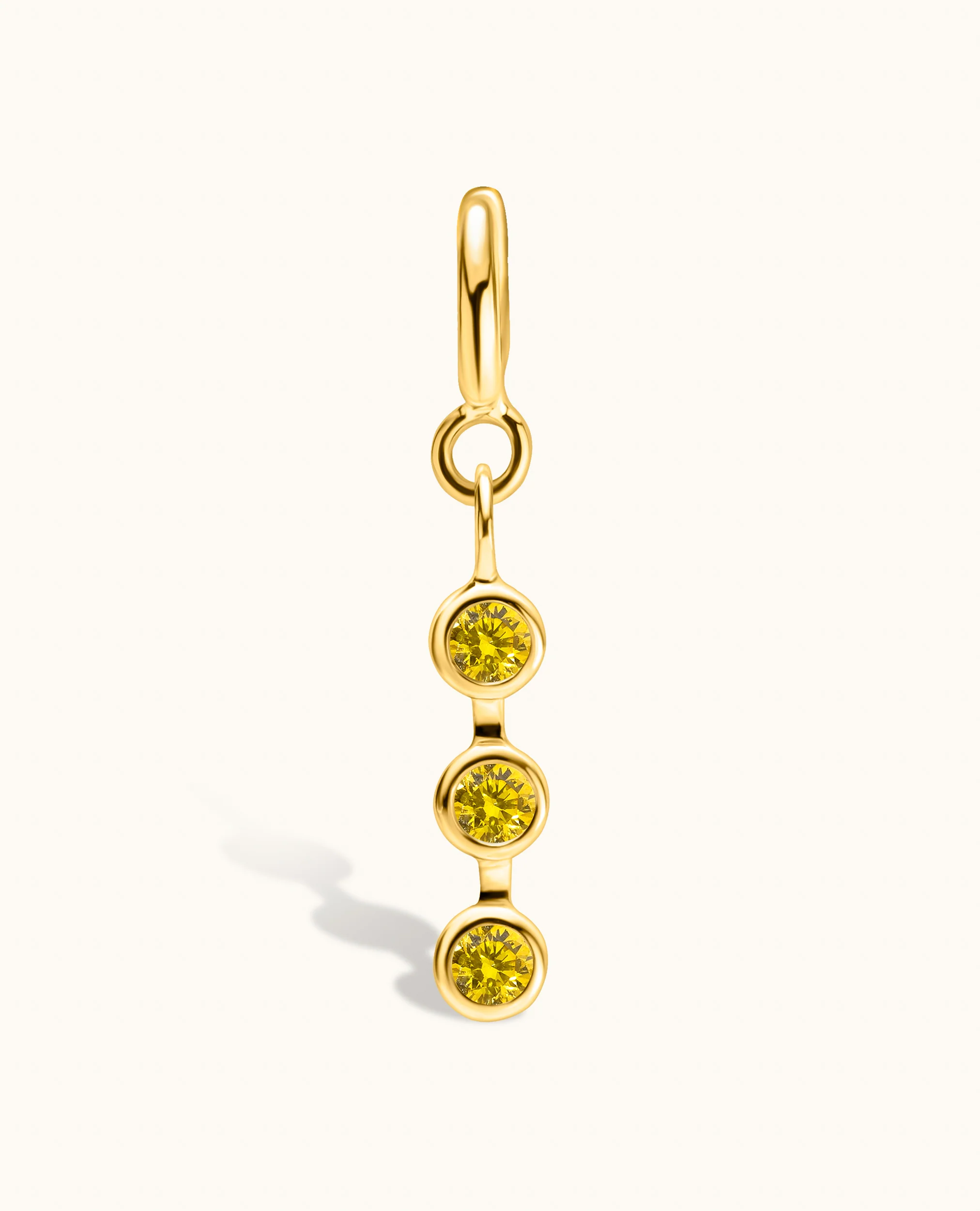 Yellow Diamond Drop Bezel Trio Charm - Image 8