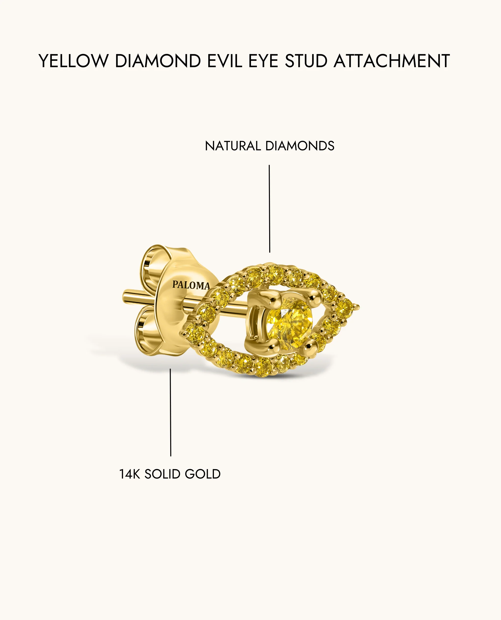 Yellow Diamond Evil Eye Stud Attachment - Image 8