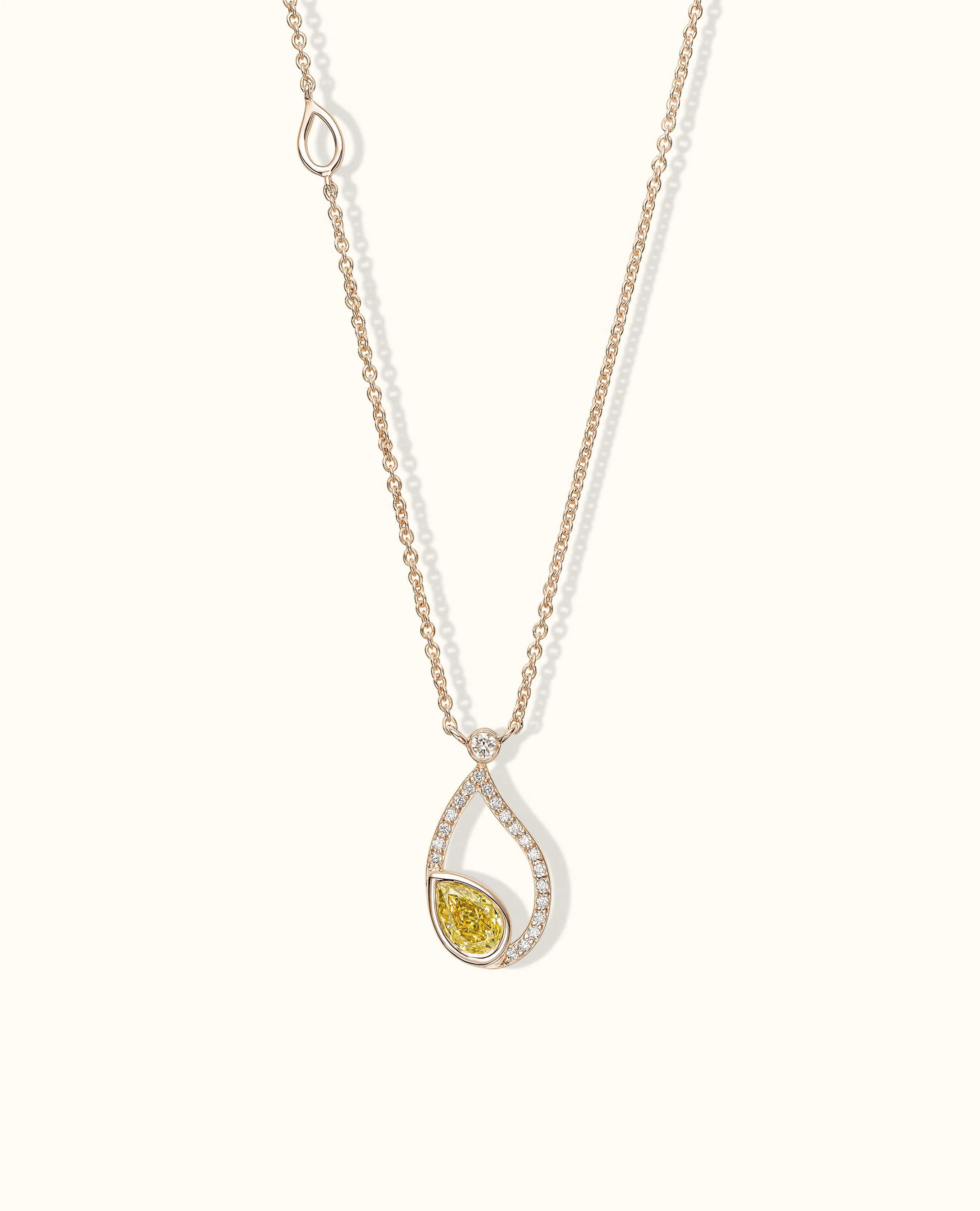 Yellow Diamond Flair Drop Necklace - Image 3