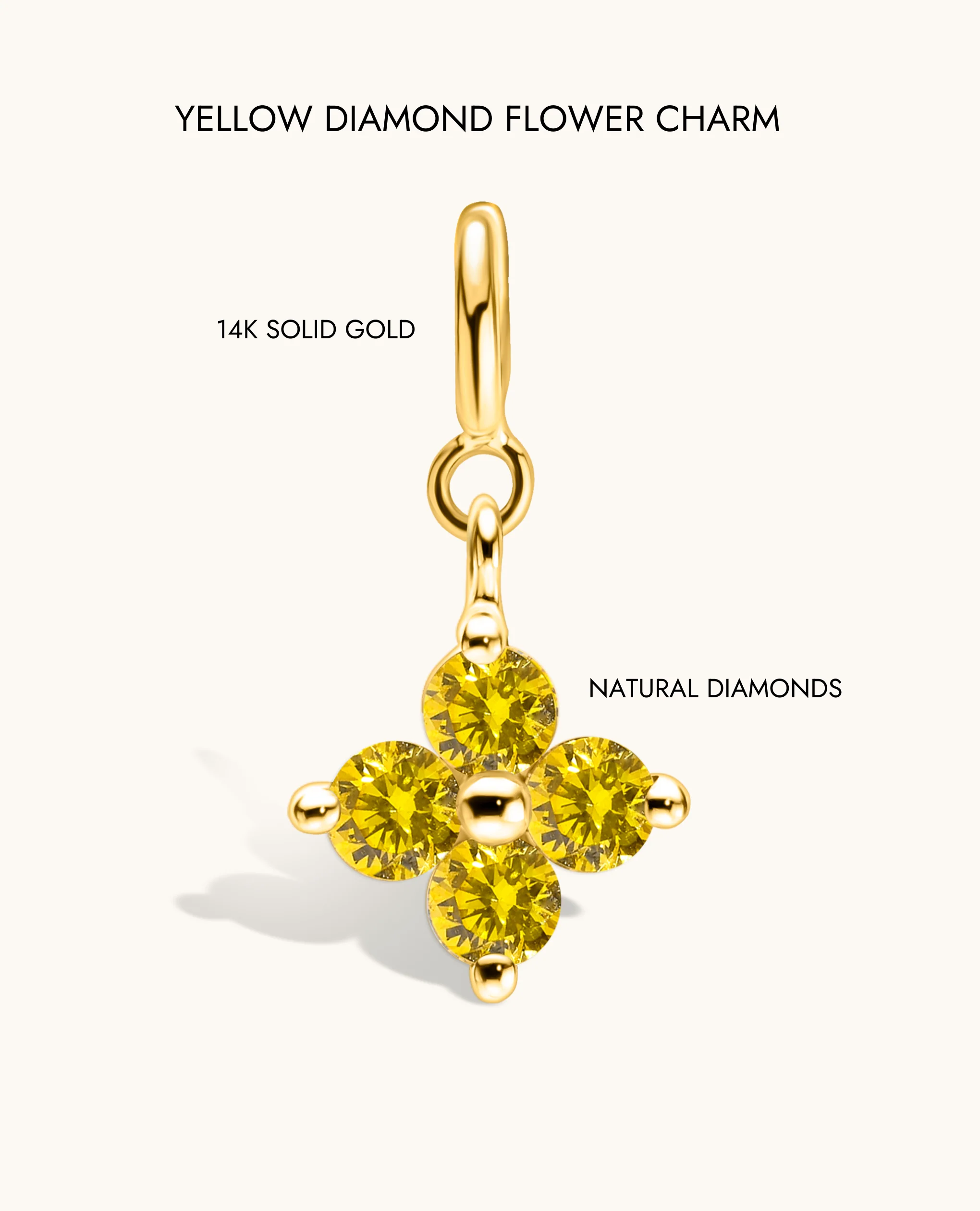 Yellow Diamond Flower Charm - Image 8