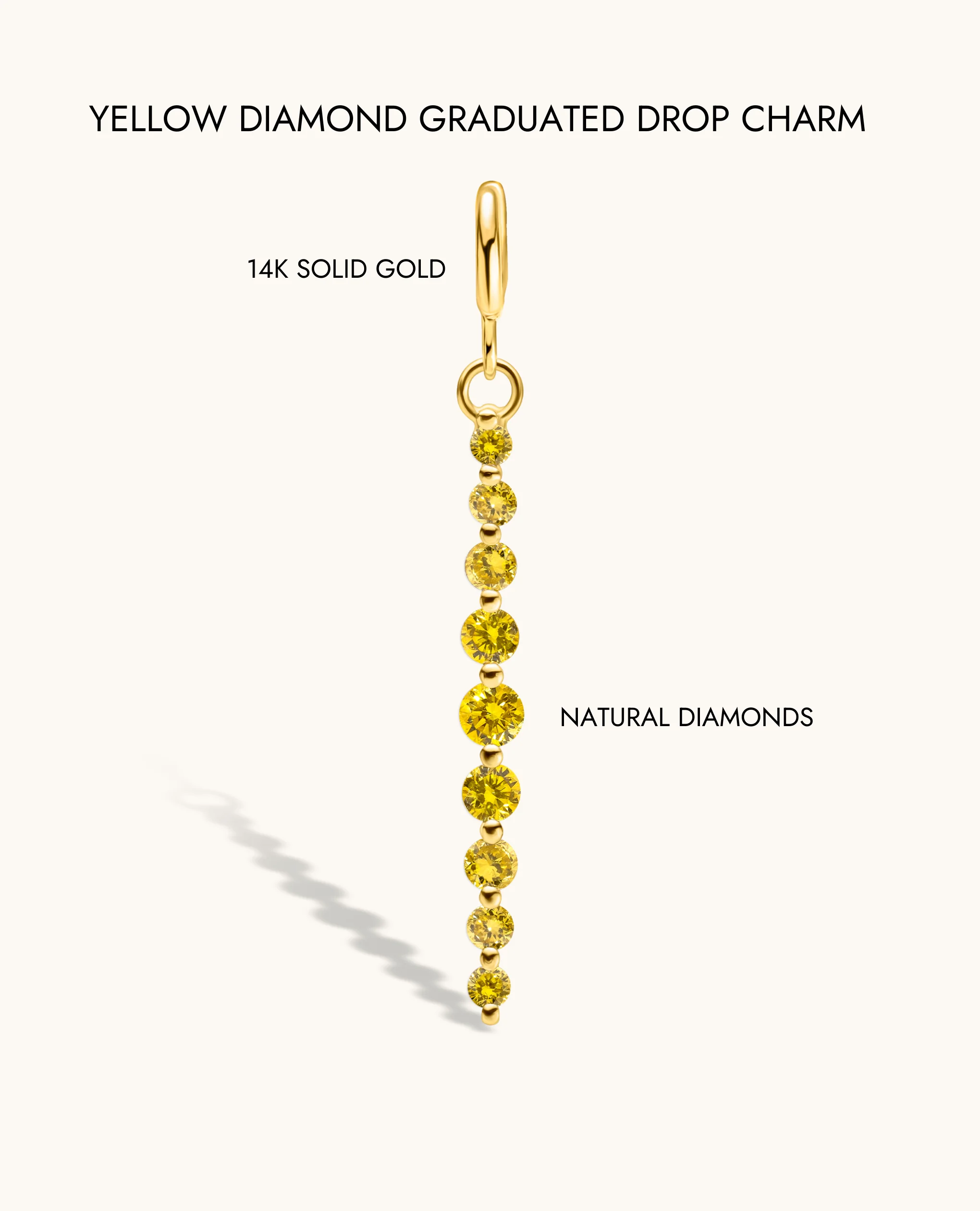 Yellow Diamond Graduated Drop Charm - Image 8