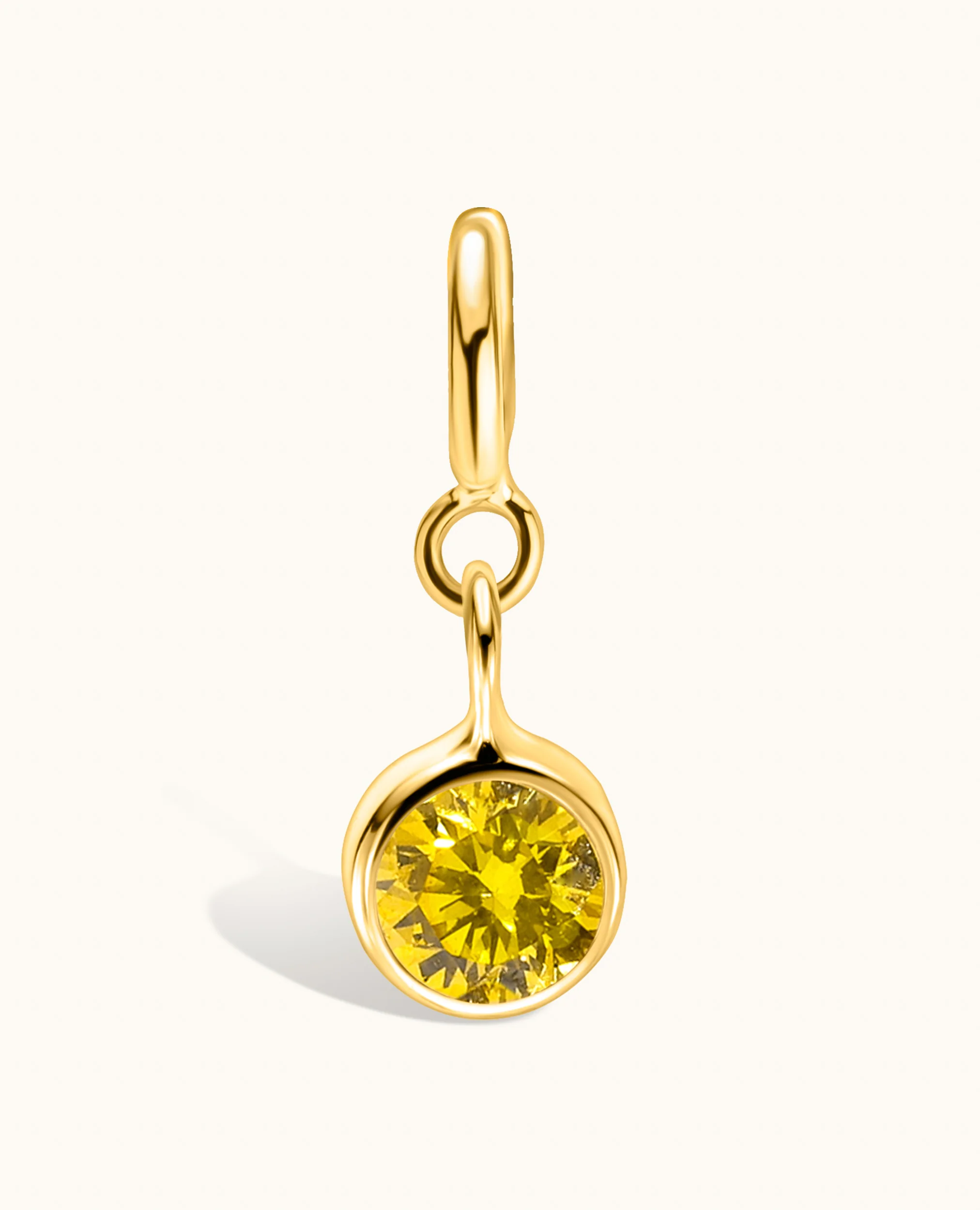Yellow Diamond Round Bezel Charm - Image 6