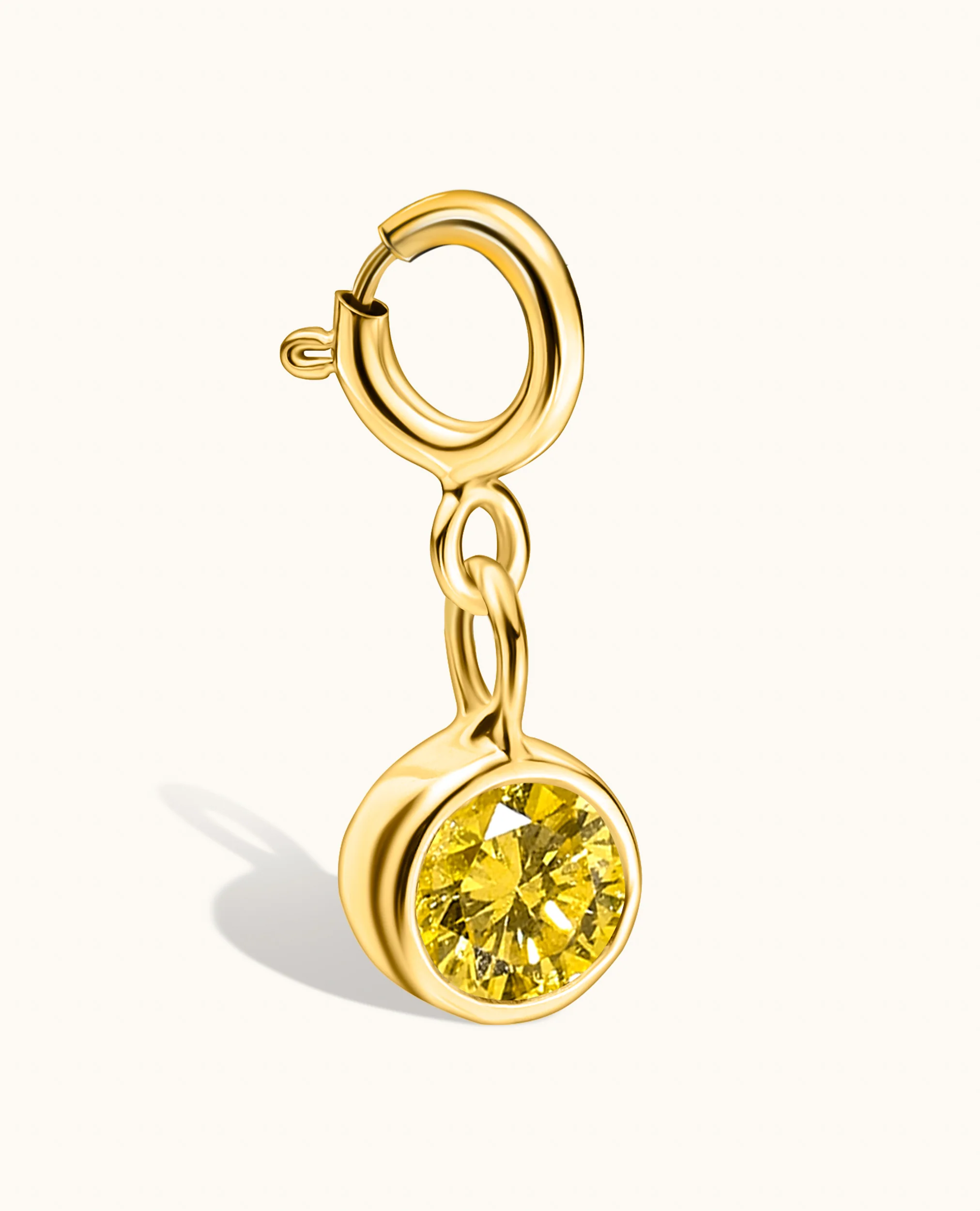 Yellow Diamond Round Bezel Charm - Image 7