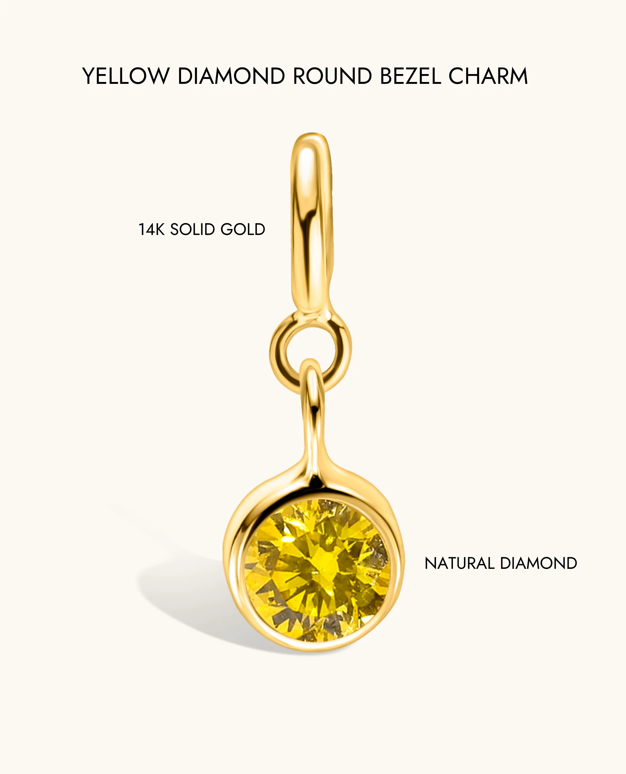 Yellow Diamond Round Bezel Charm - Image 8