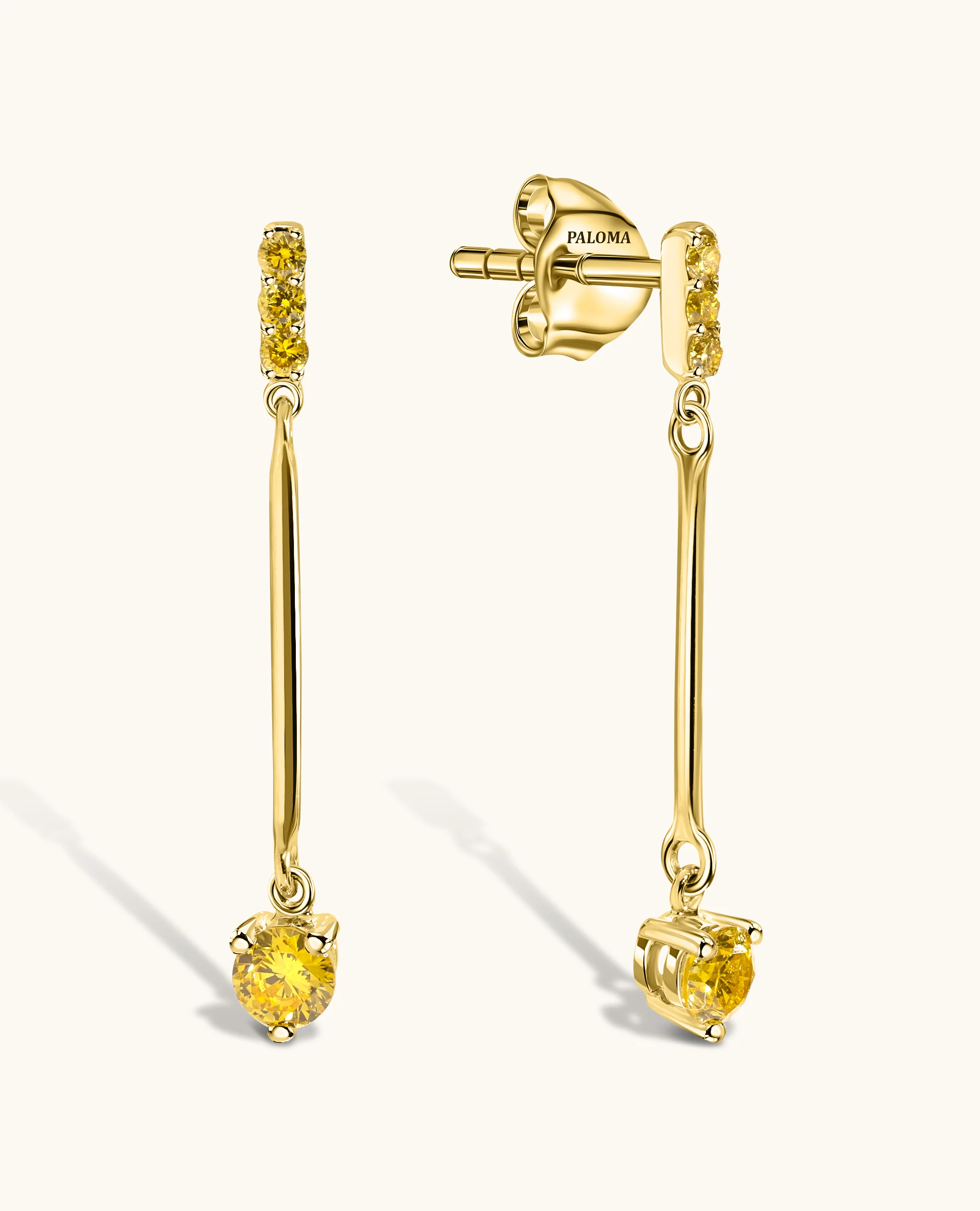 Yellow Diamond Shooting Star Earrings - Image 3