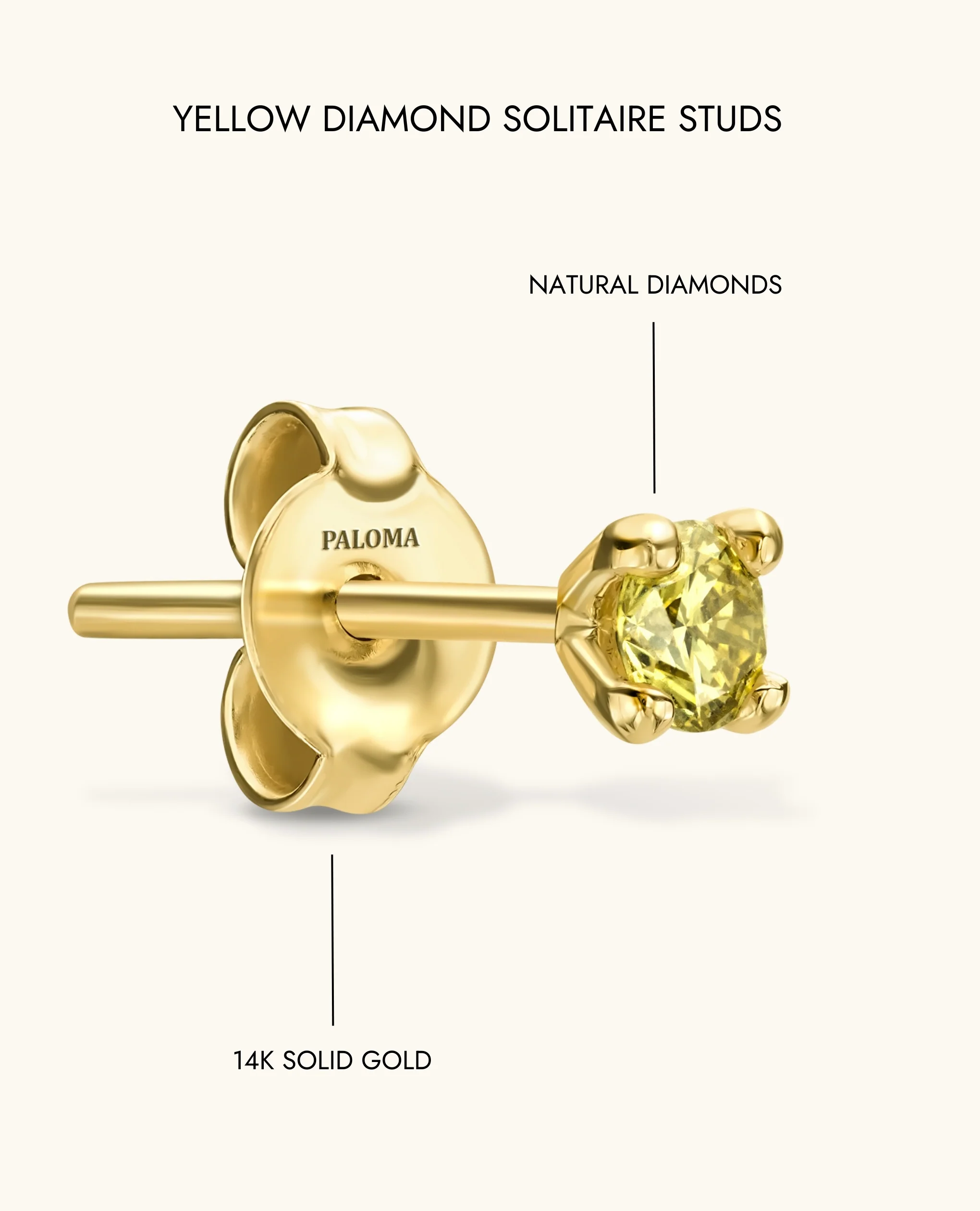 Yellow Diamond Solitaire Studs - Image 6
