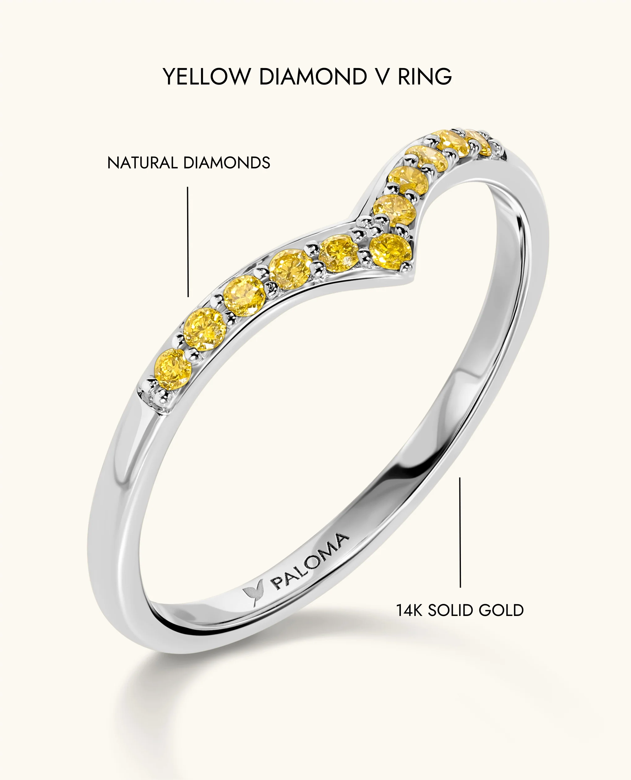 Yellow Diamond V Ring - Image 10