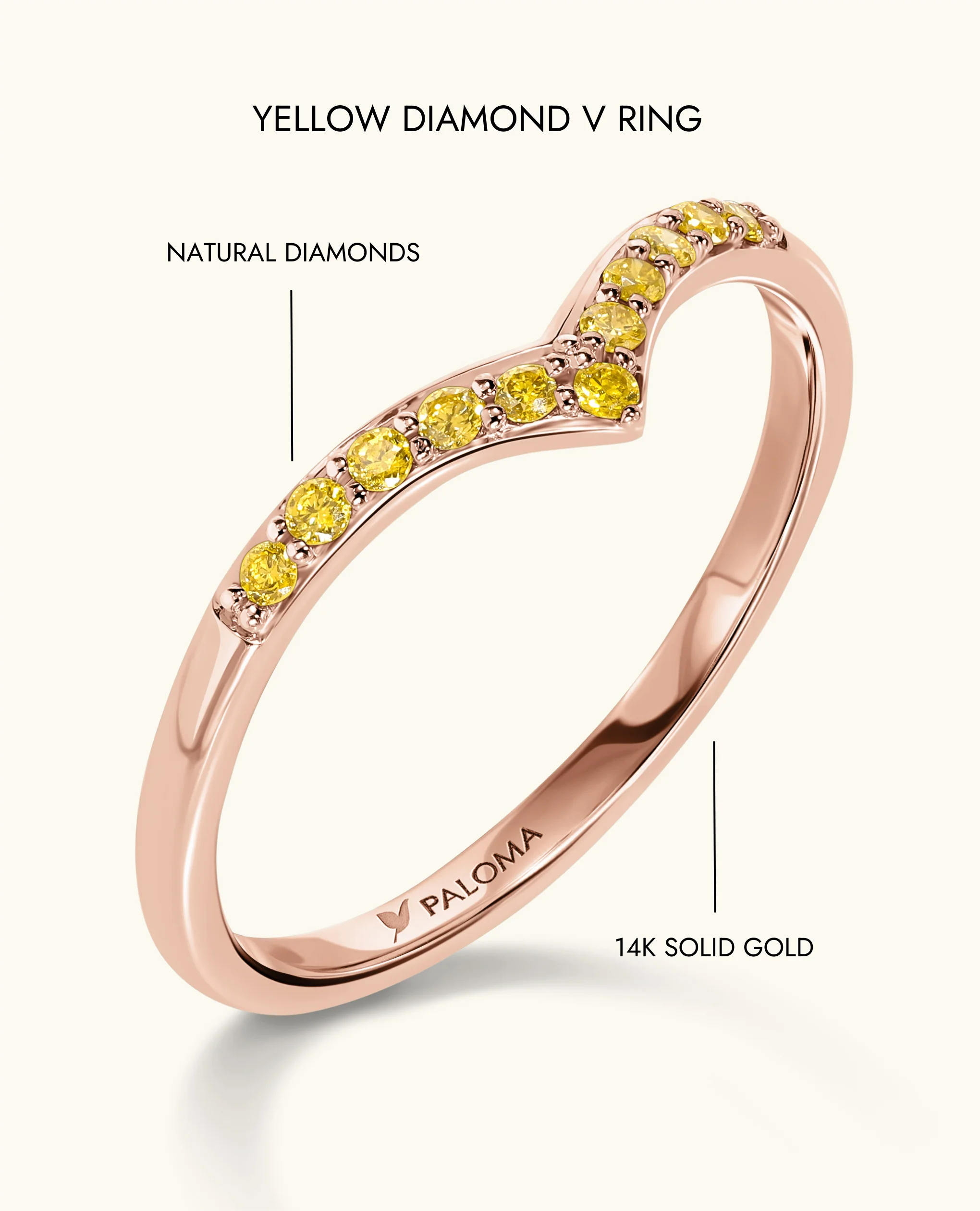 Yellow Diamond V Ring - Image 11