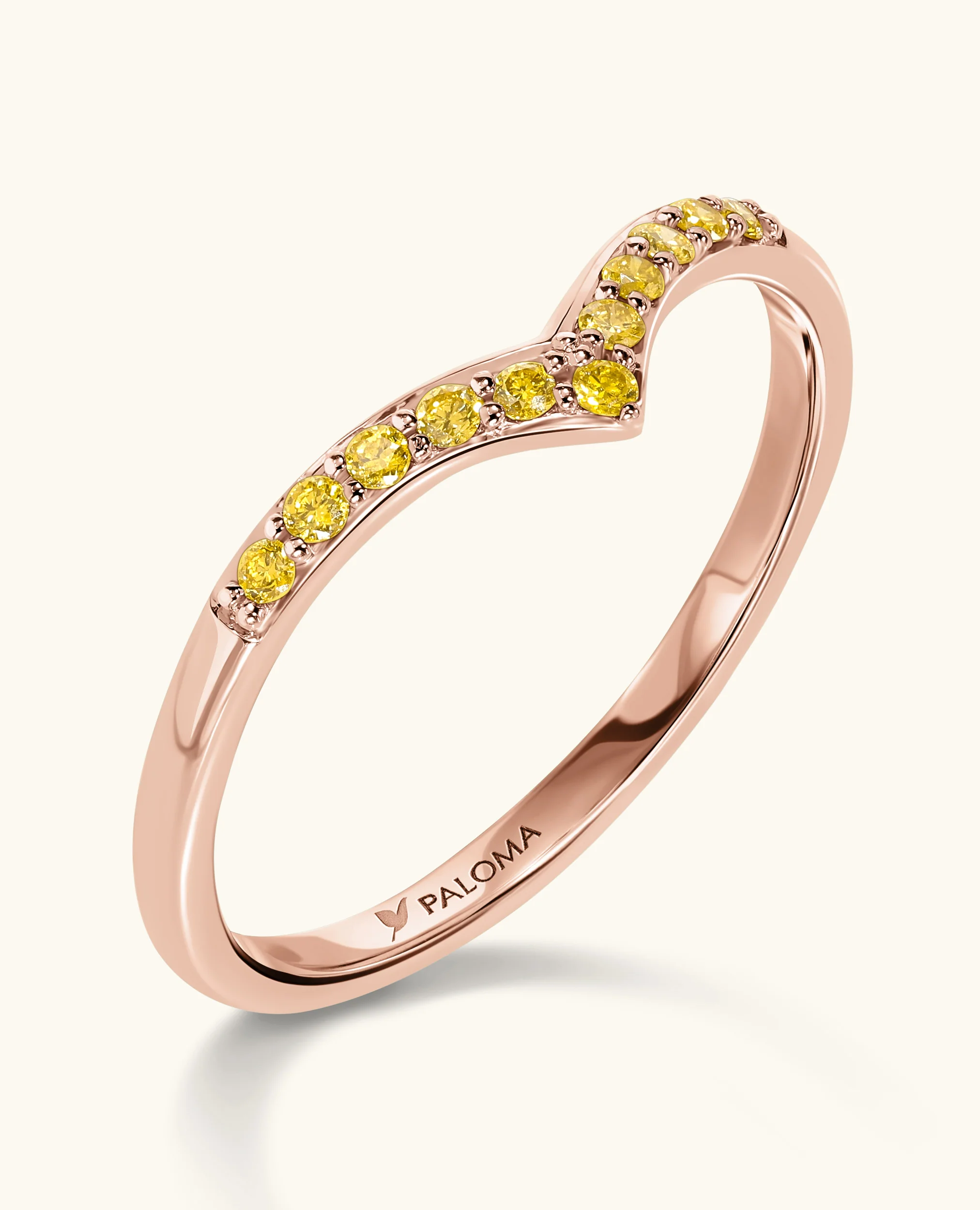 Yellow Diamond V Ring - Image 3