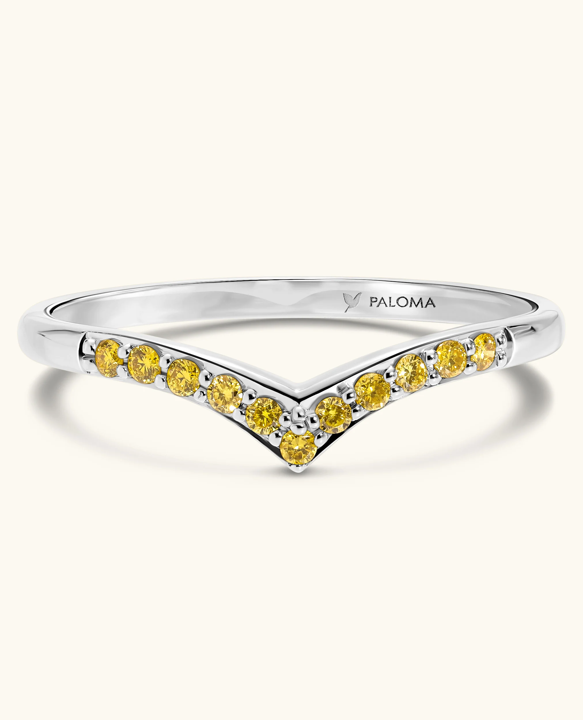 Yellow Diamond V Ring - Image 7