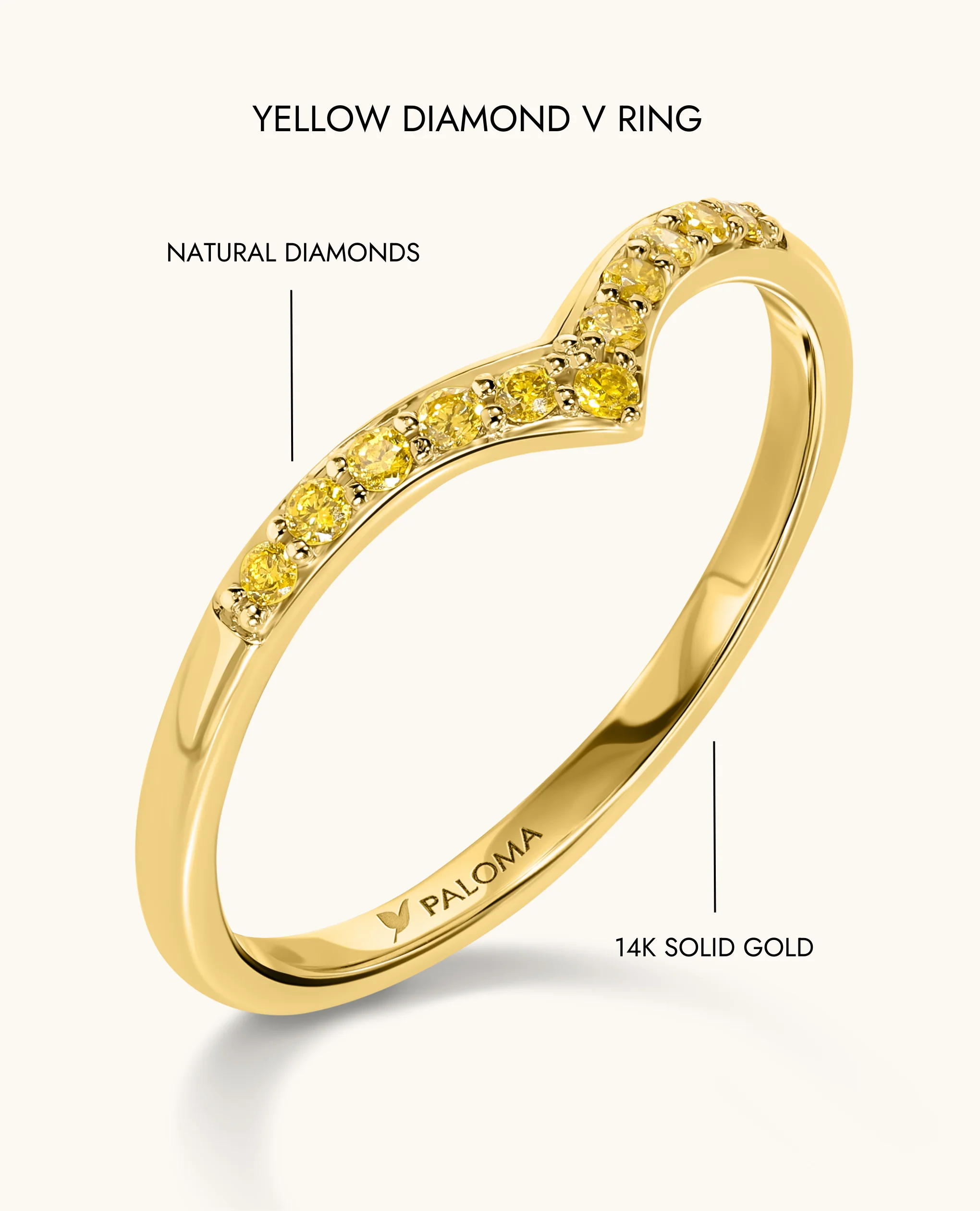 Yellow Diamond V Ring - Image 9