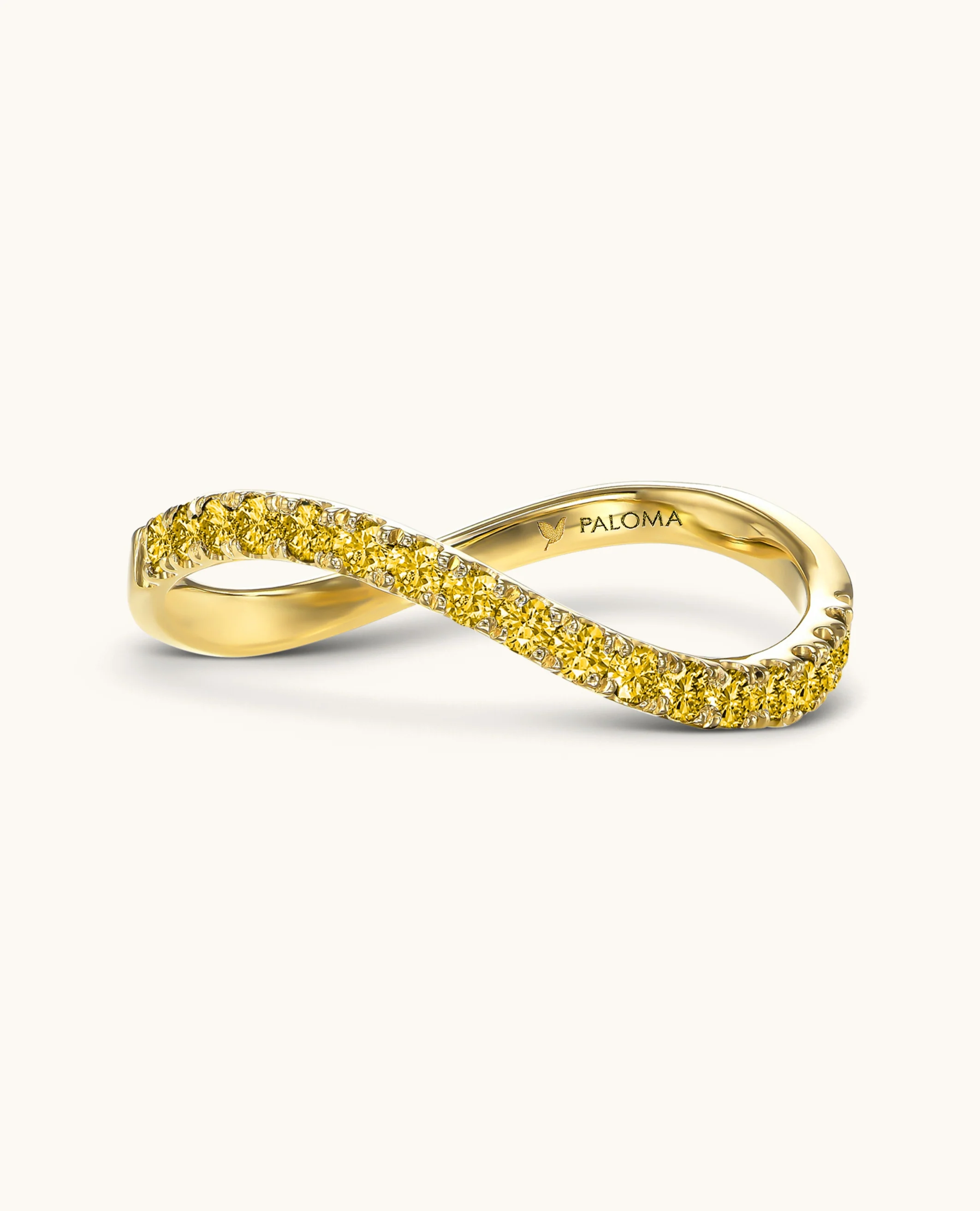 Yellow Diamond Crescent Ring - Image 7