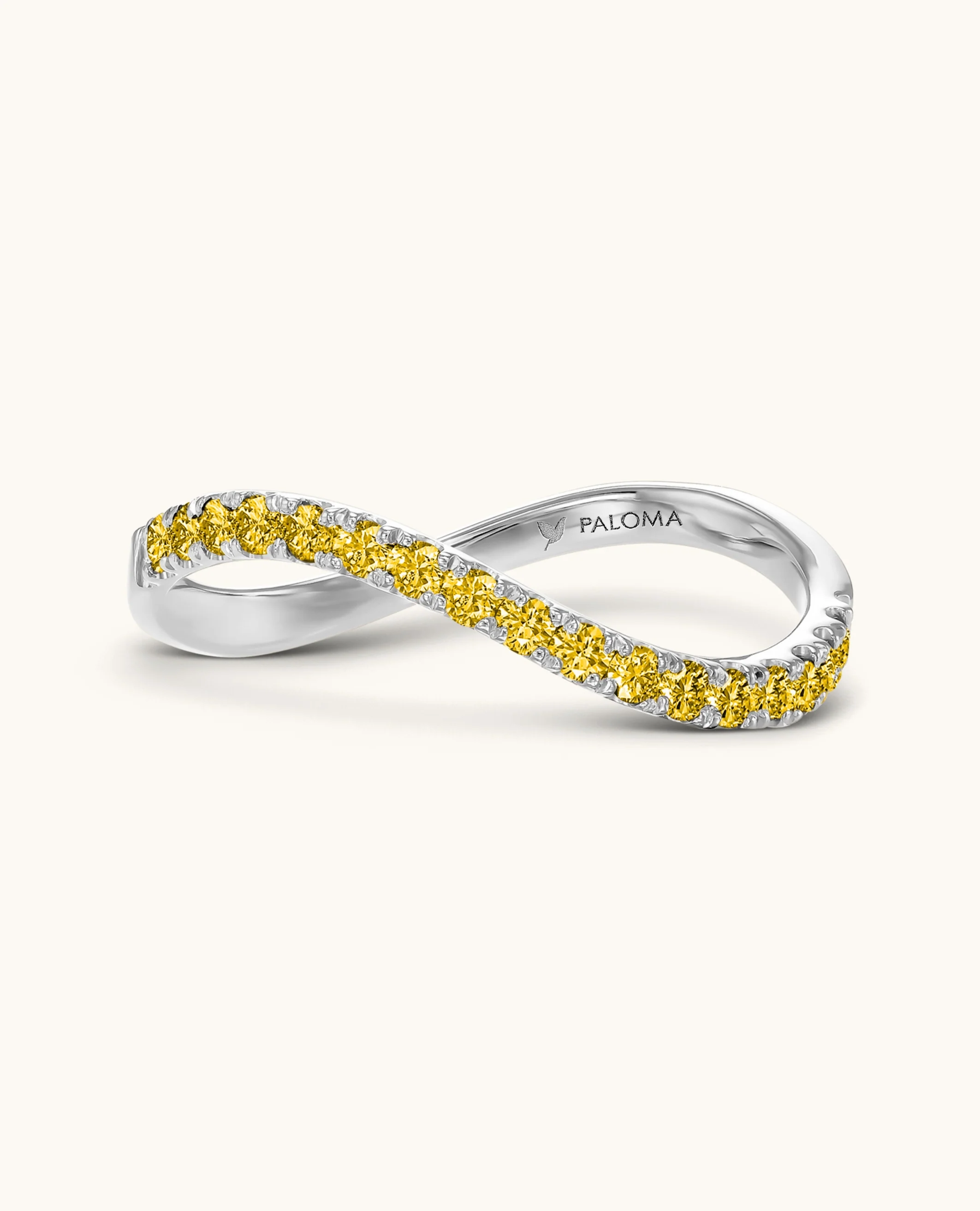 Yellow Diamond Crescent Ring - Image 8