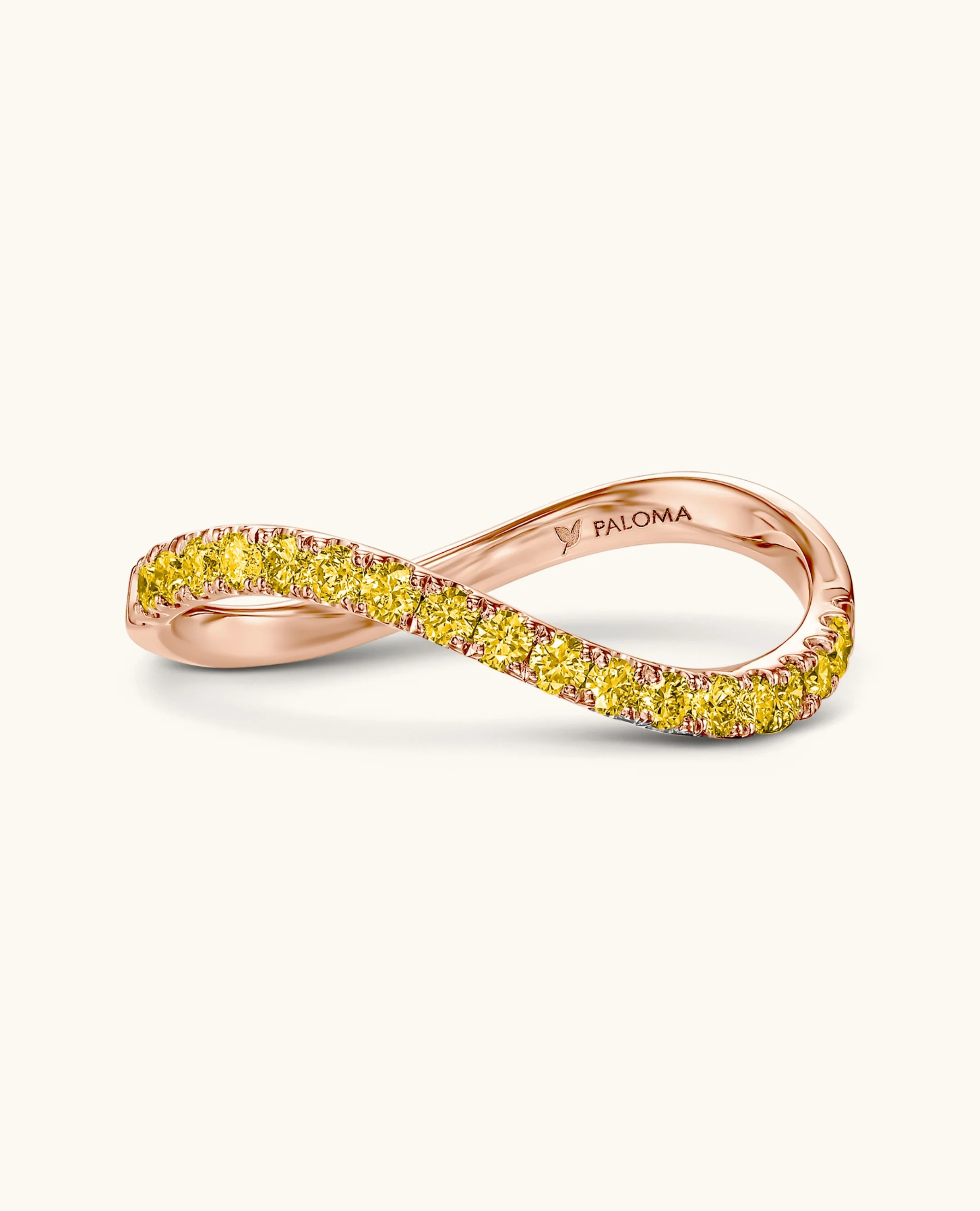 Yellow Diamond Crescent Ring - Image 9