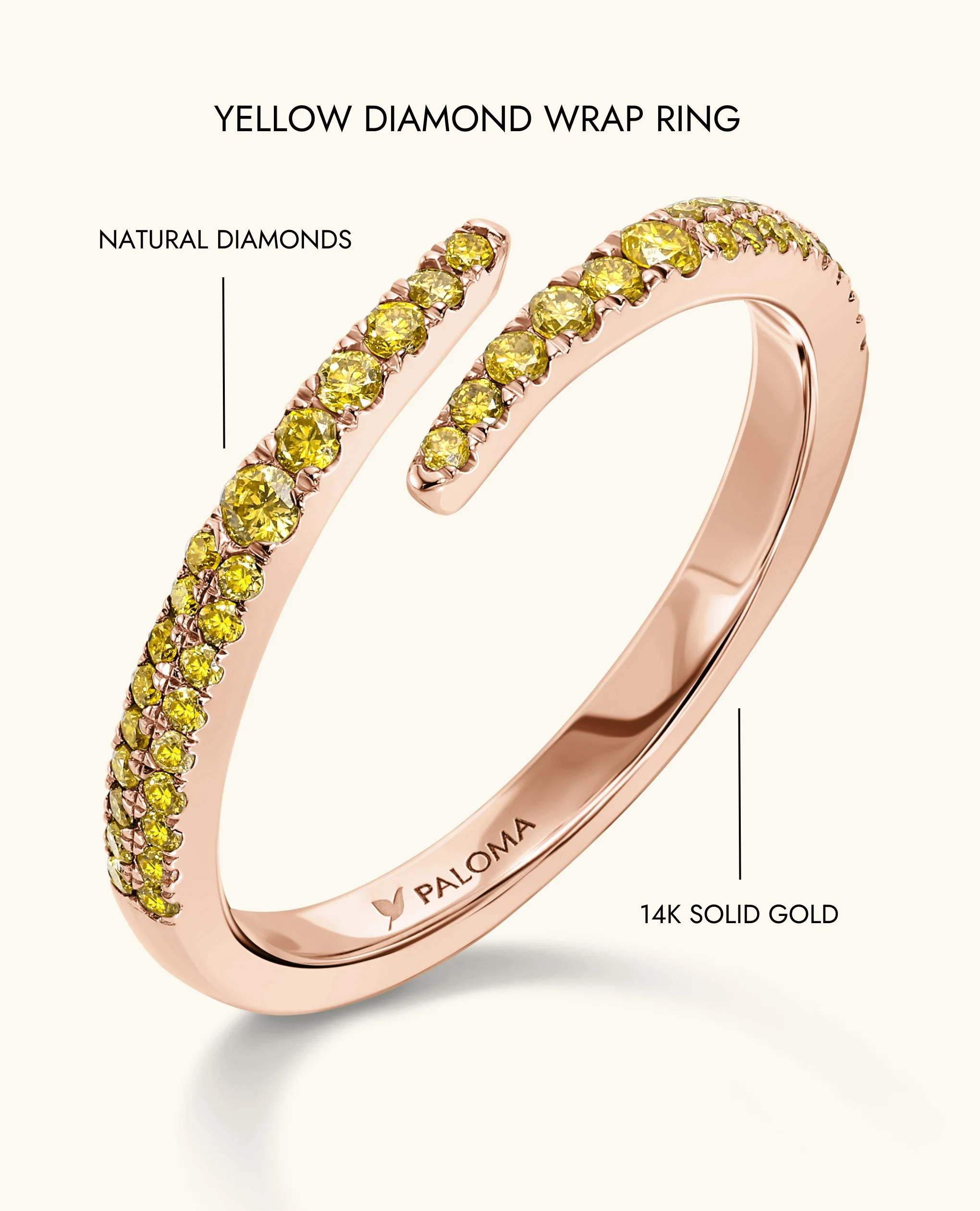 Yellow Diamond Wrap Ring - Image 10