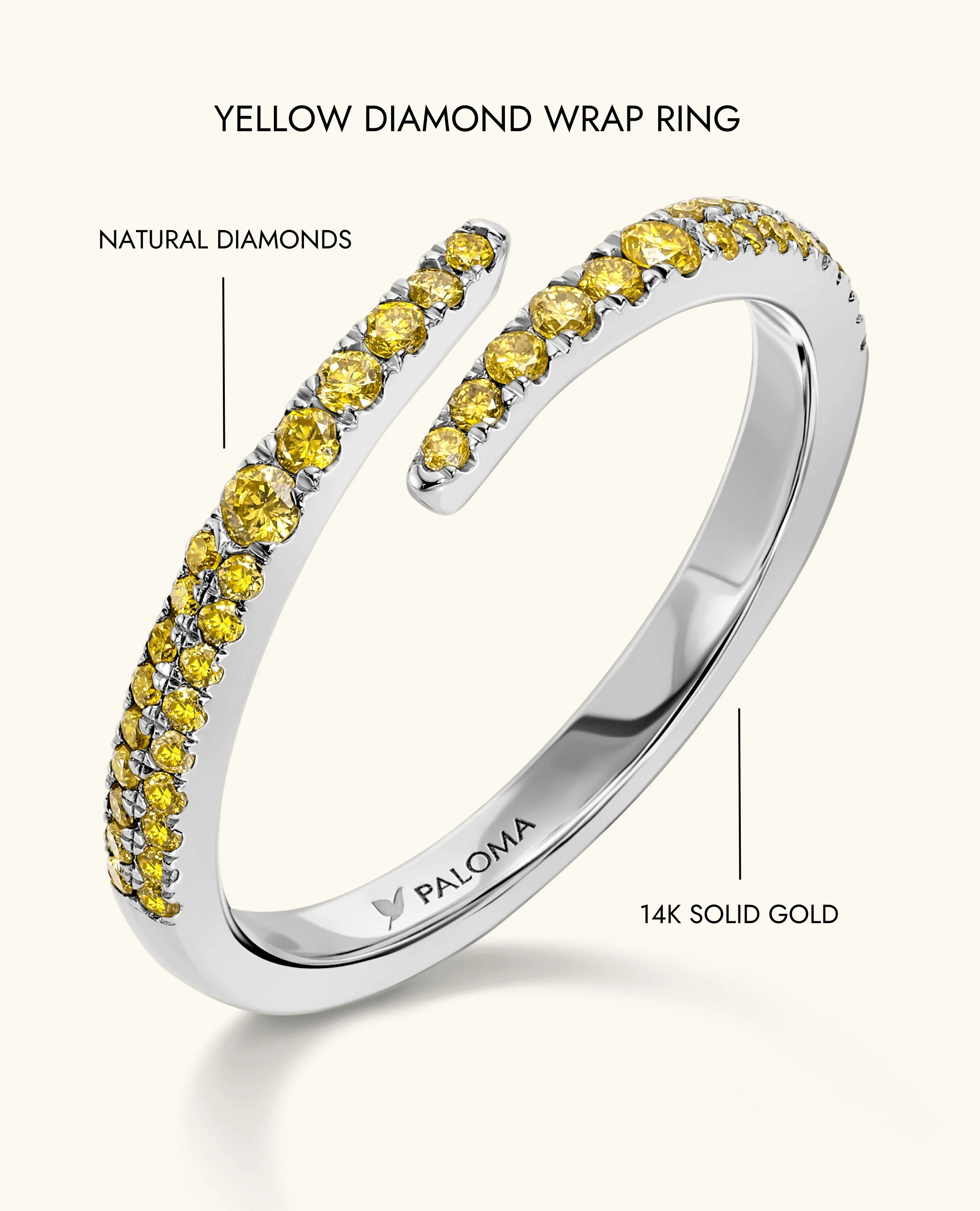 Yellow Diamond Wrap Ring - Image 11