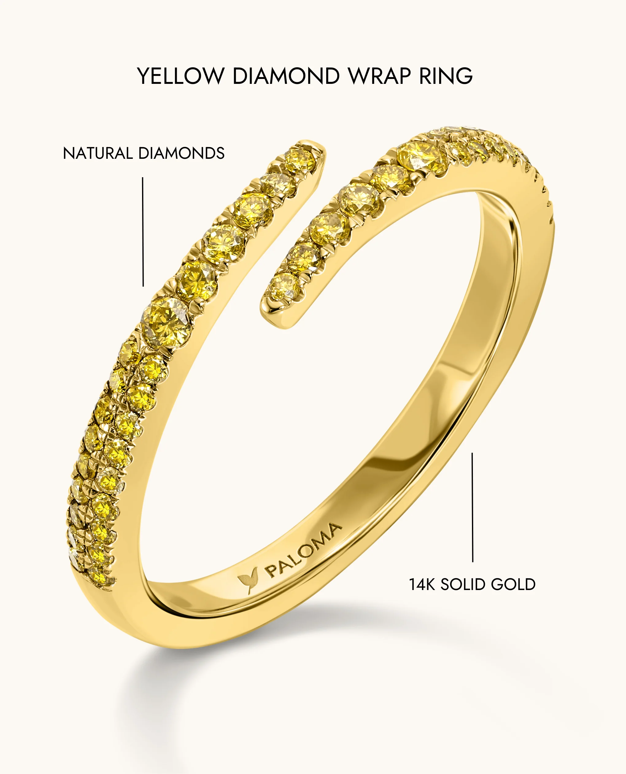Yellow Diamond Wrap Ring - Image 9